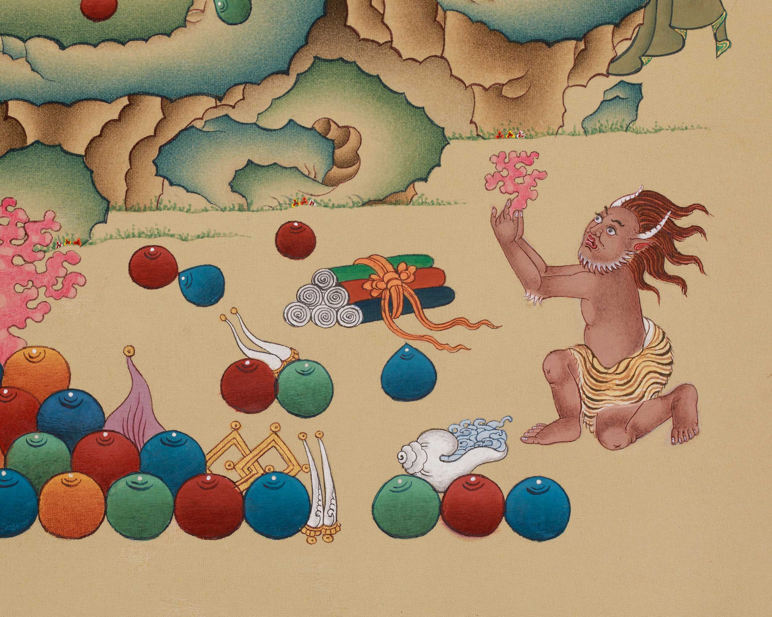 Himalayan Dzambhala Artwork | Wealth Deity | Buddhist Prosperity Artwork