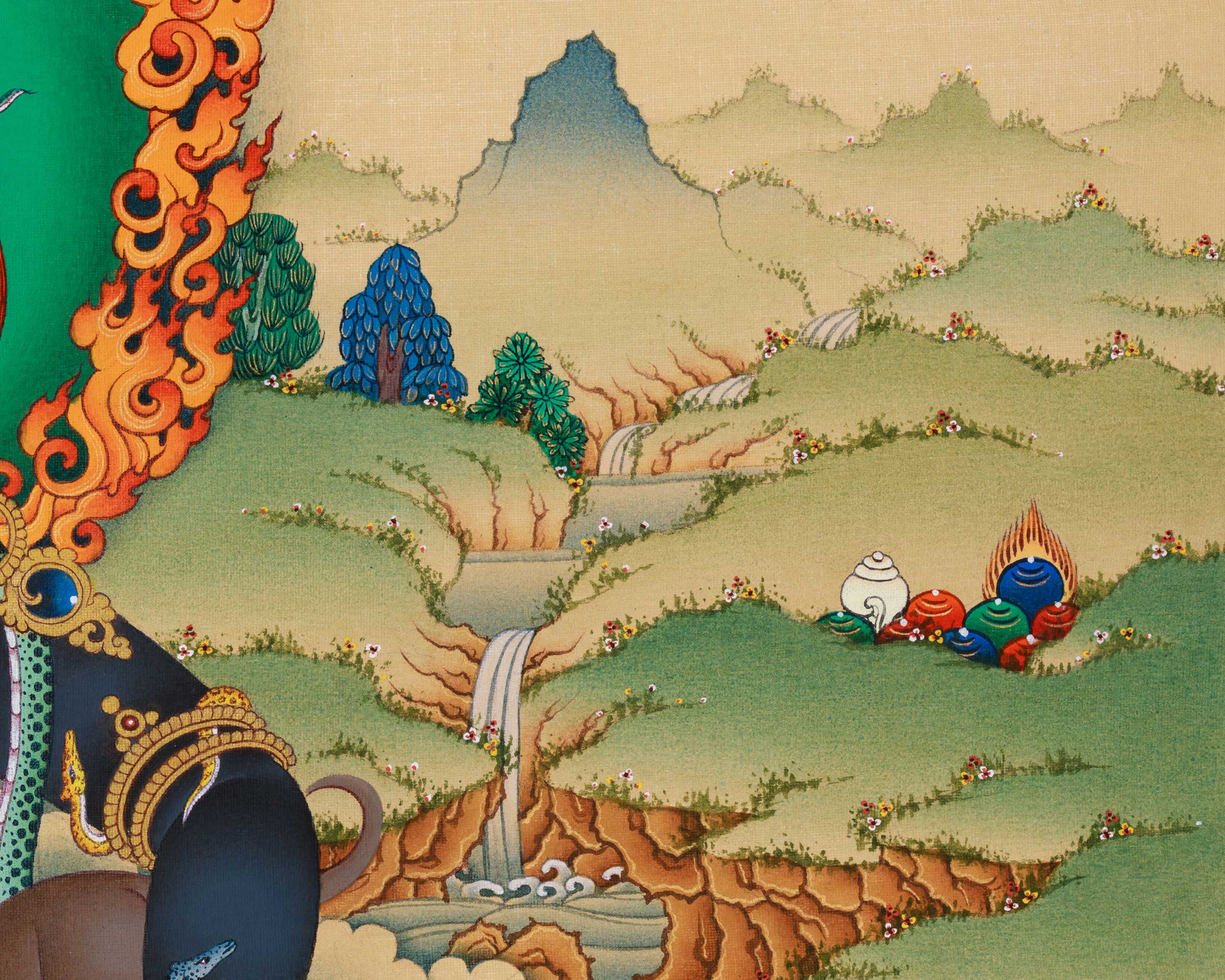 Traditional Black Dzambhala Canvas Print | High Quality Giclee Artwork | Wall Decoration