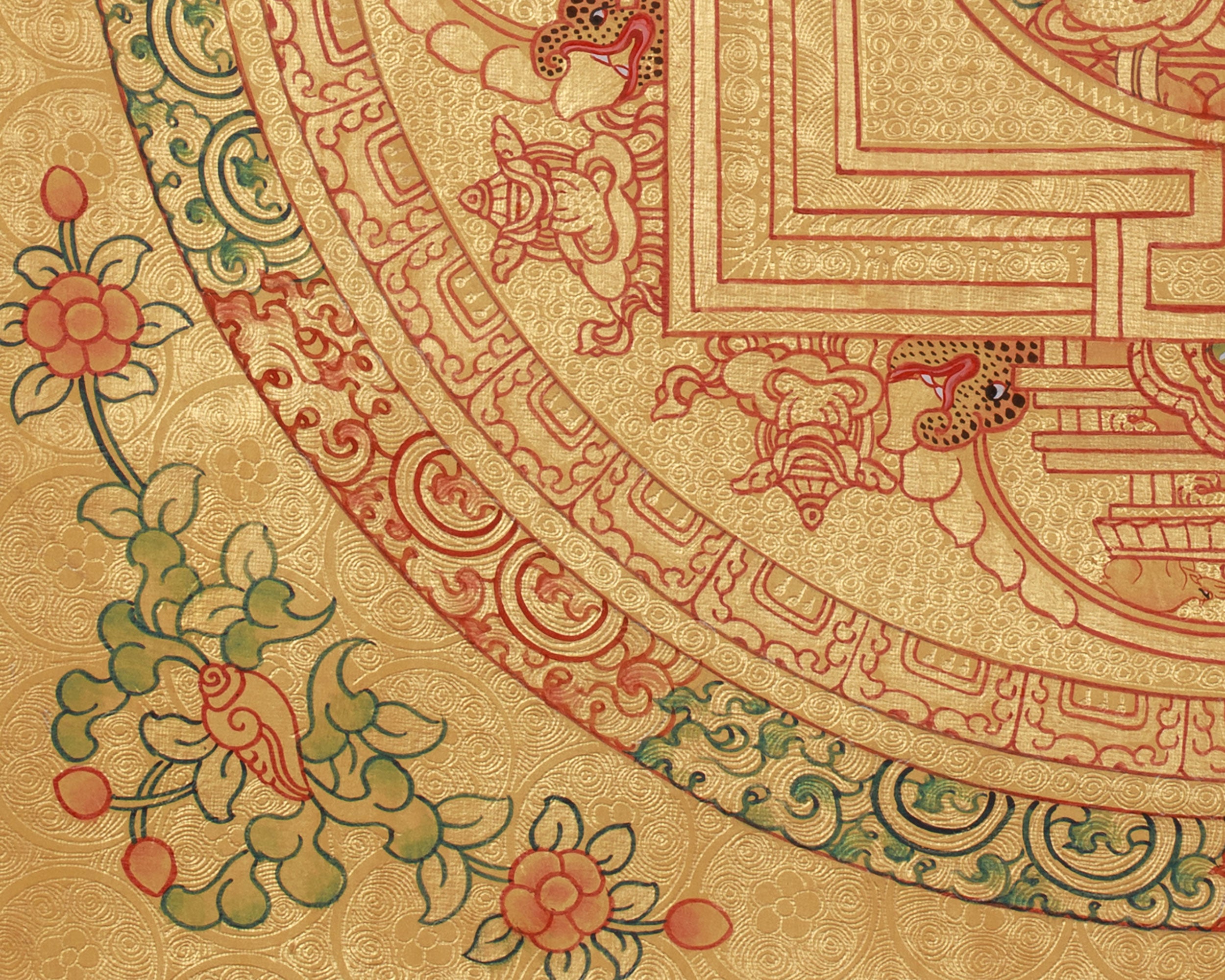 Gold Bodhisattva Chenrezig Mandala | Buddha of Mercy and Wisdom