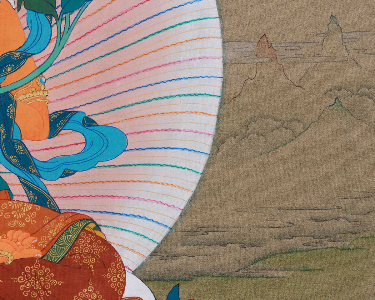 Thangka of Manjushri Bodhisattva | The Compassionate Deity of Wisdom and Clarity