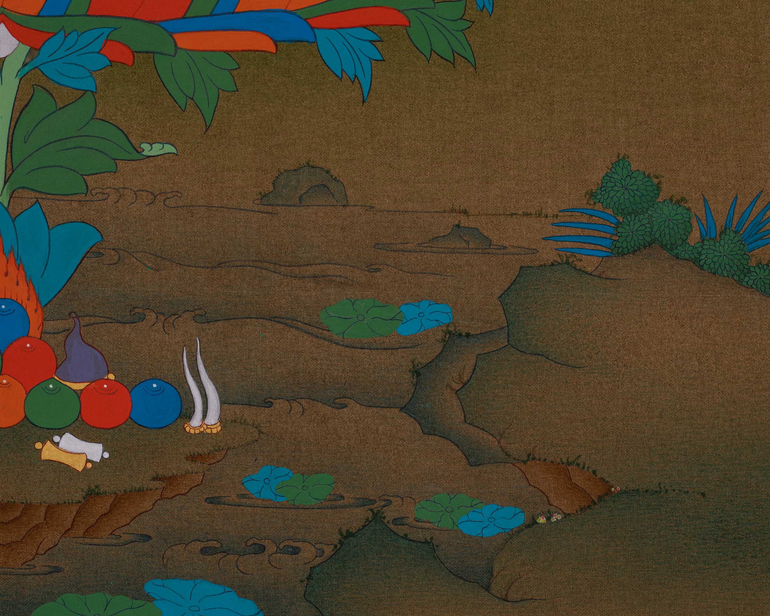 Spiritual Shyama Tara Thangka | Goddess Green Tara Artwork | Protection Deity