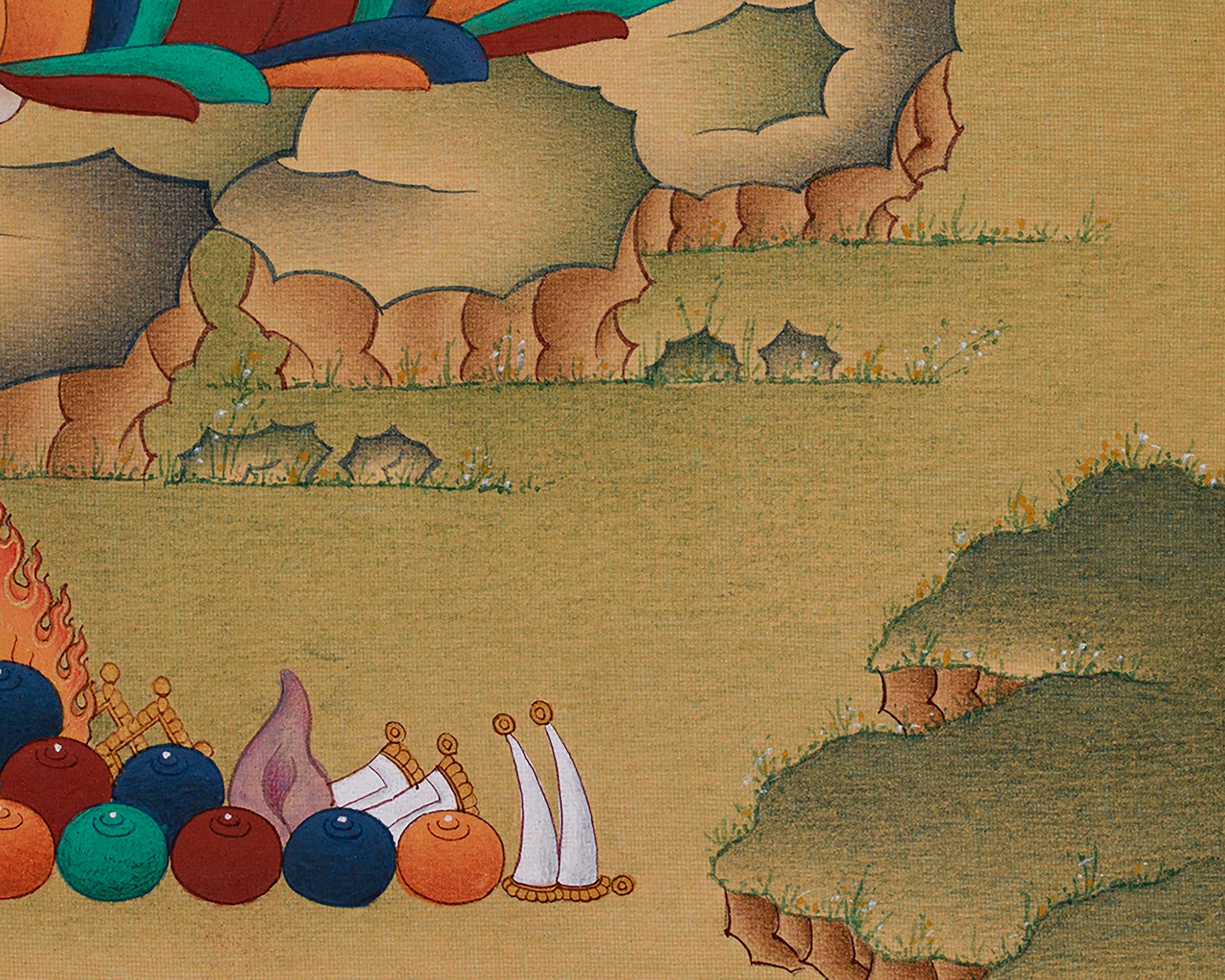 Tibetan Medicine Buddha Thangka | Buddha of Healing and Protection | LHASA Stone Hues