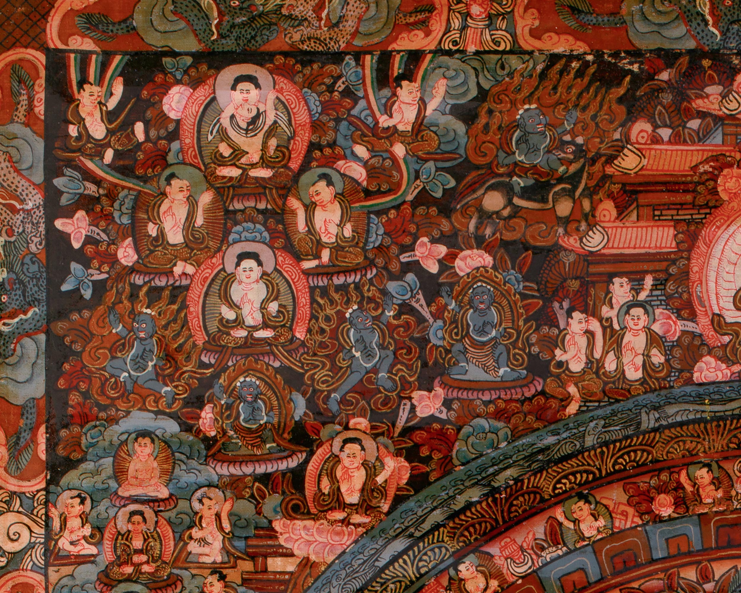 Hand-Painted Yamantaka Mandala Thangka | Wrathful Deity Mandala