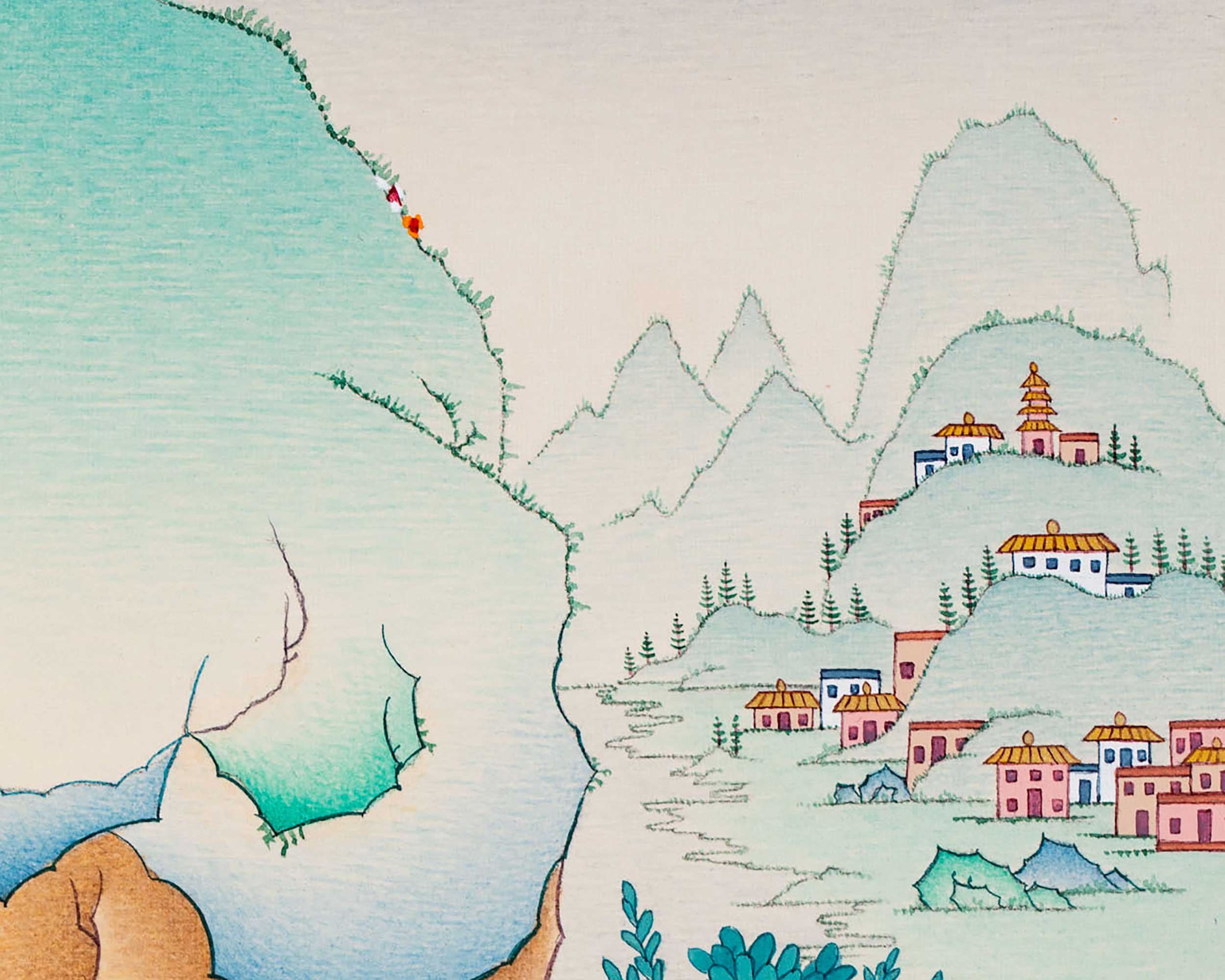 Jetsun Milarepa Thangka | Hand Painted Art Of Kagyu Master | Wall Decors