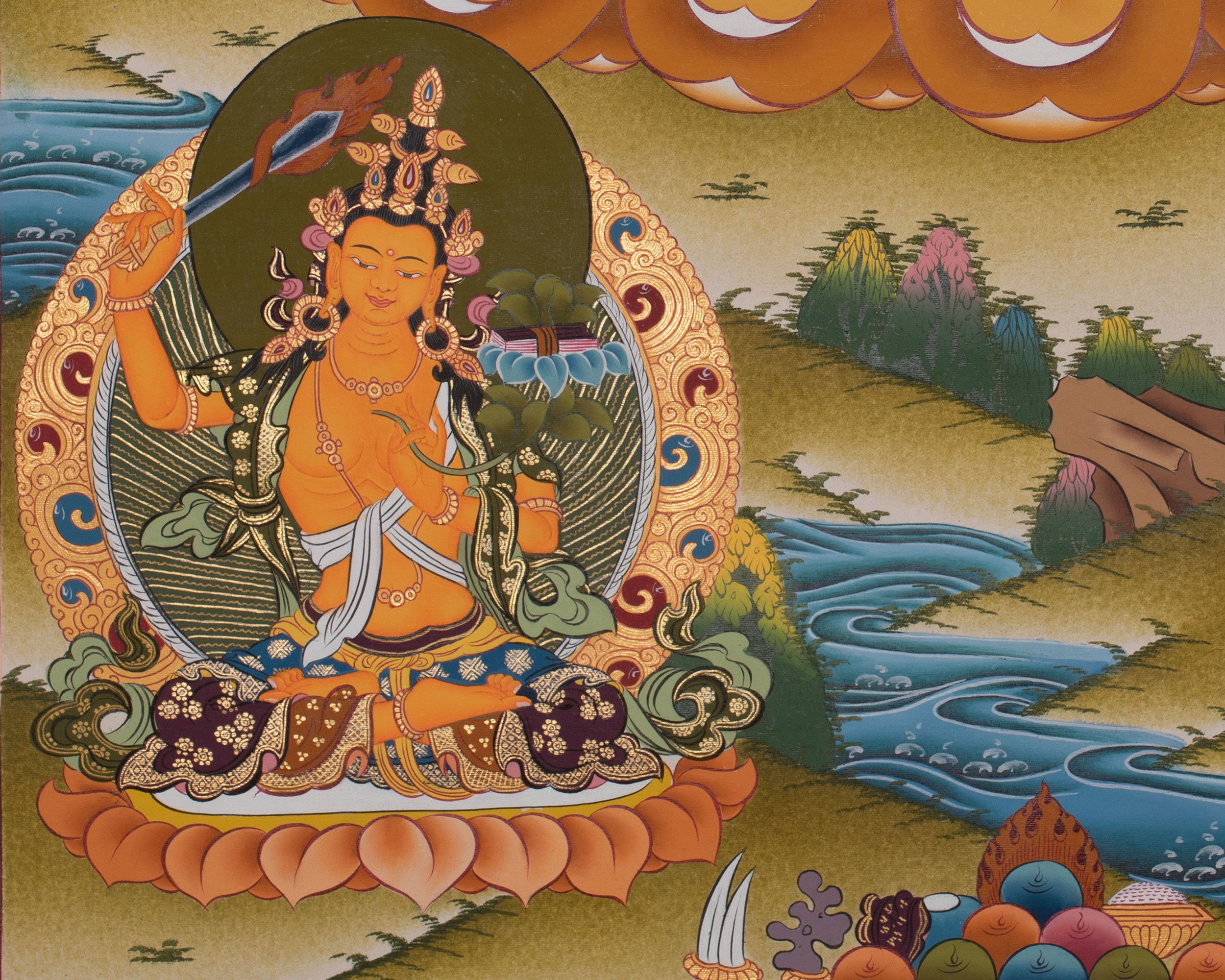 Chenrezig with Manjushri and Vajrapani | Deity of Compassion, Wisdom, and Protection