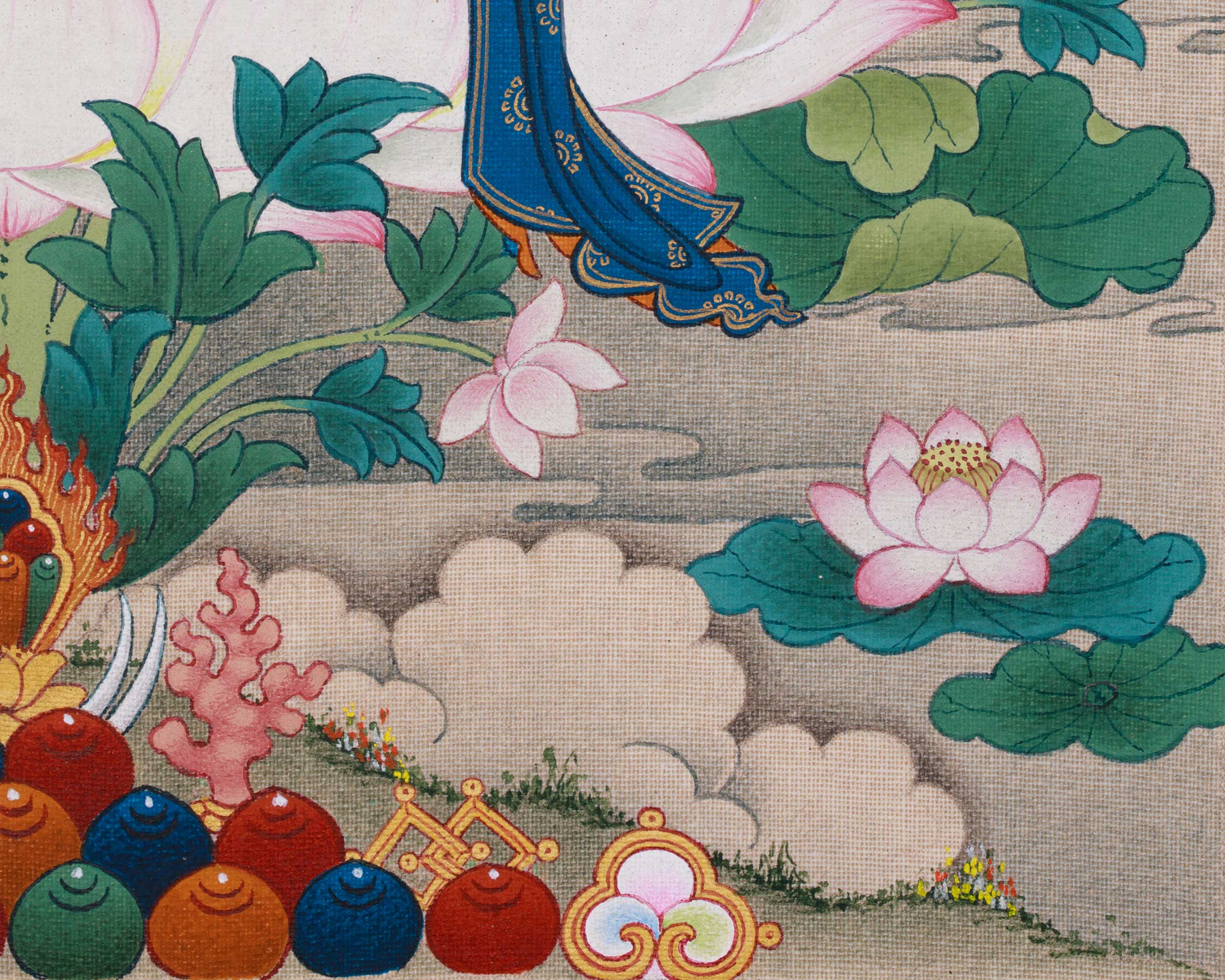 Goddess Longevity White Tara Painting | The Embodiment of Purity and Healing