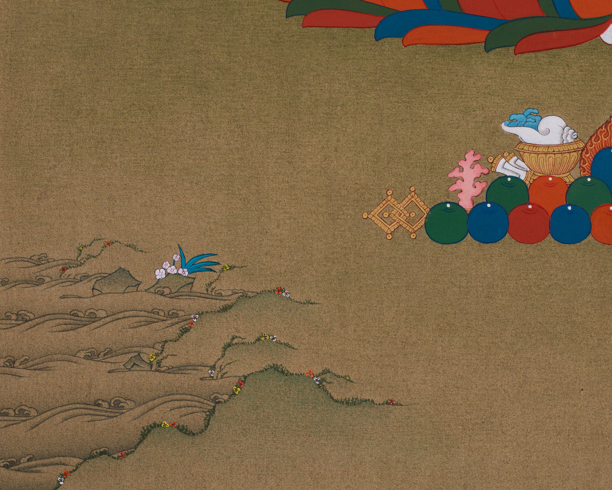 Pure Land Buddha Amitabha Thangka | Om Ami Dewa Hrih