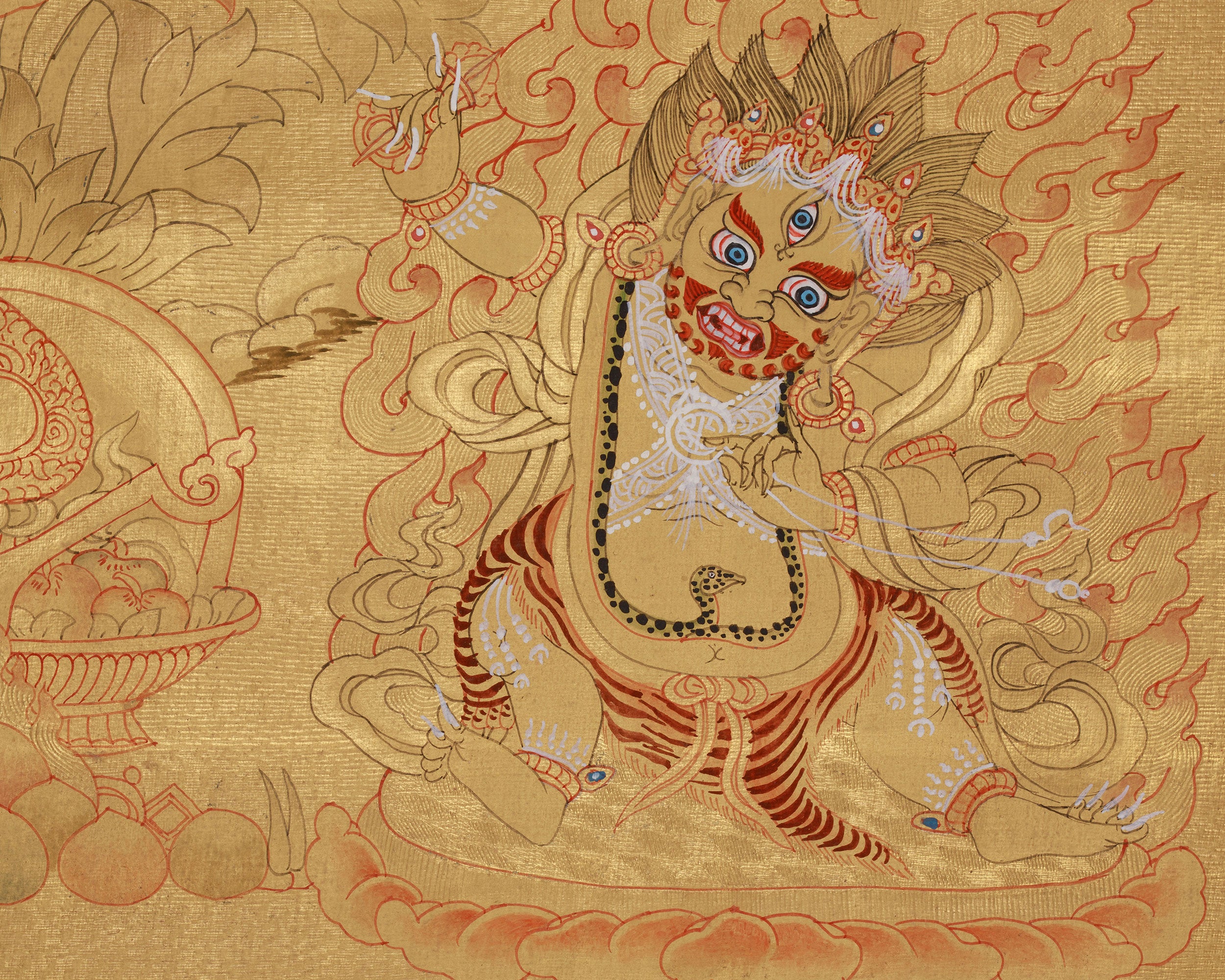 Traditional Thangka Of Four-Armed Chenrezig | With Buddha and Other Bodhisattvas