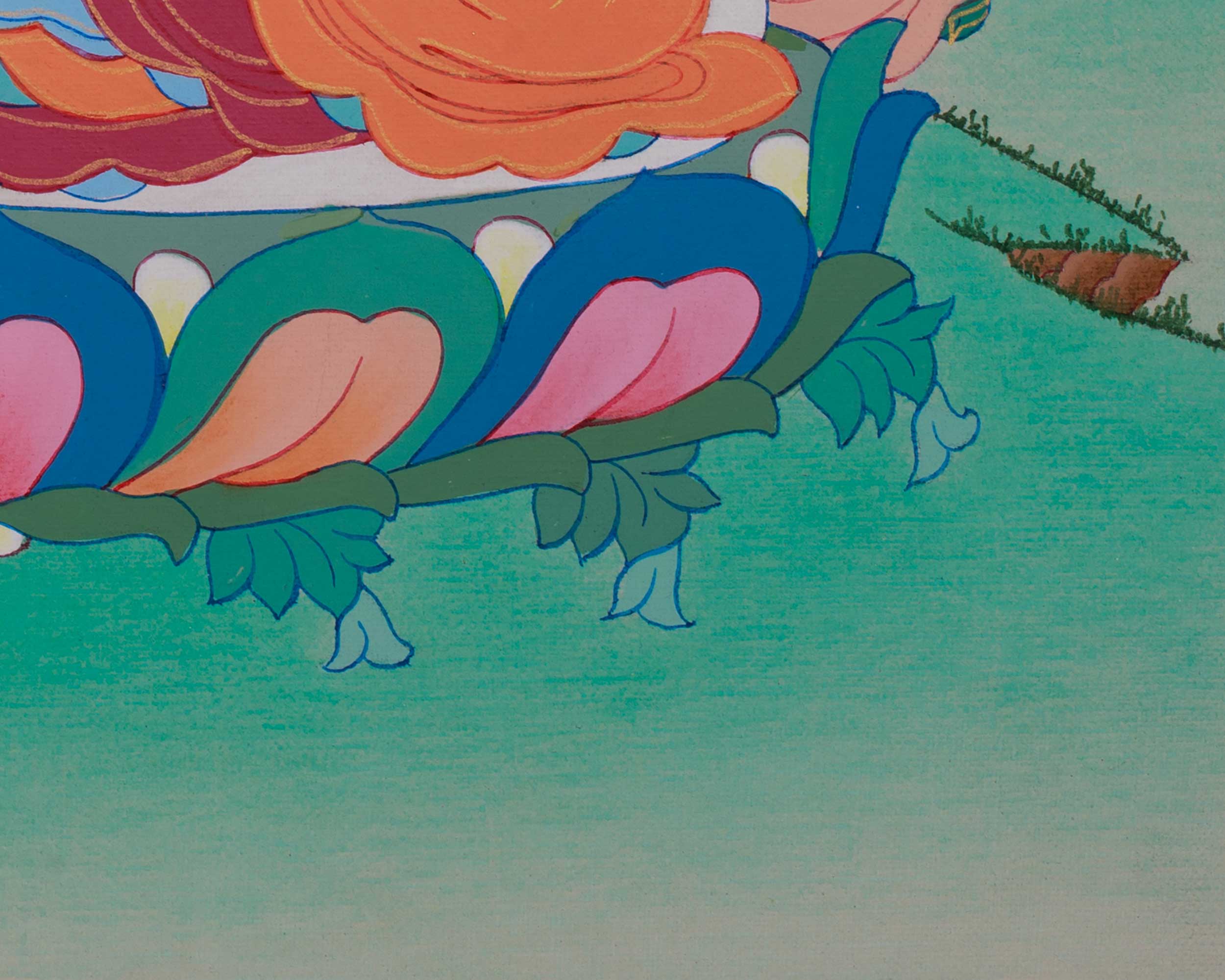 12 Inches White Tara Thangka | Seven-Eyed Goddess of Longevity | Brocade