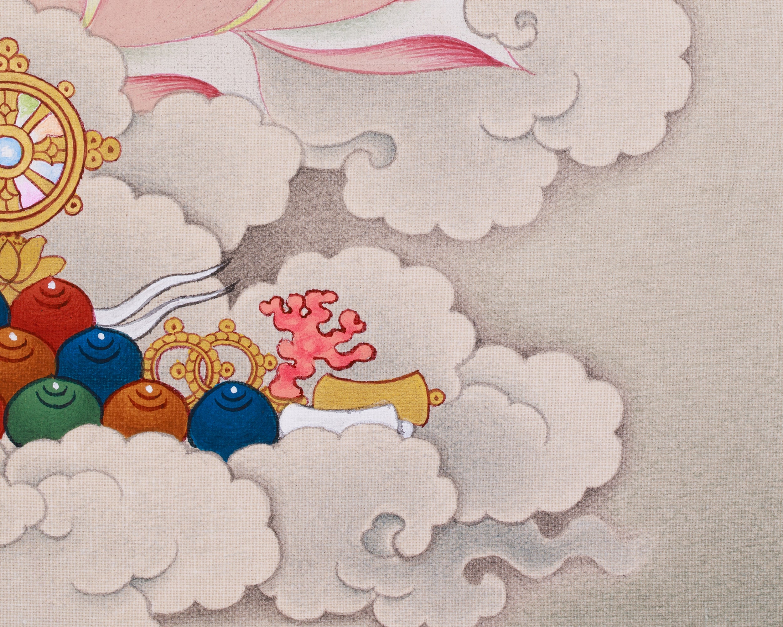 Sacred Compact Manjushri Thangka | Wisdom, Insight & Spiritual Awakening