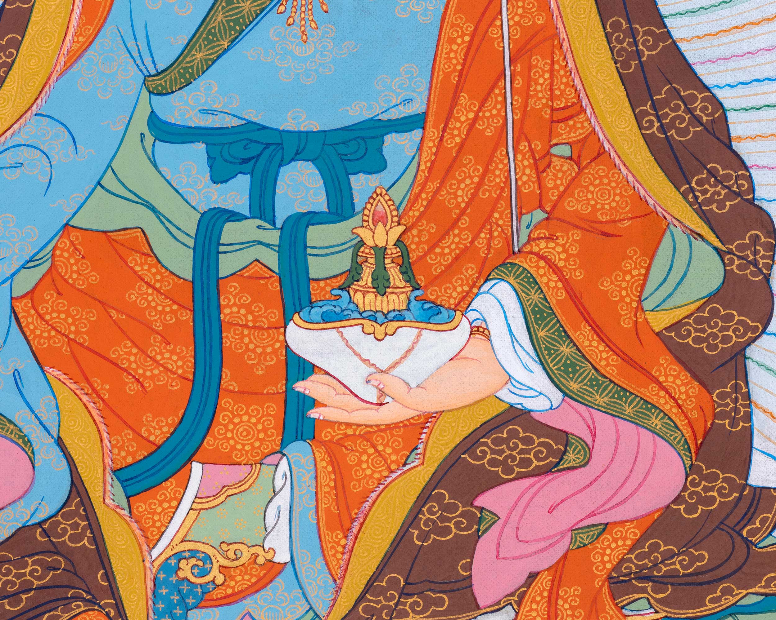 Hand painted Guru Rinpoche | Traditional Karma Gadri Art