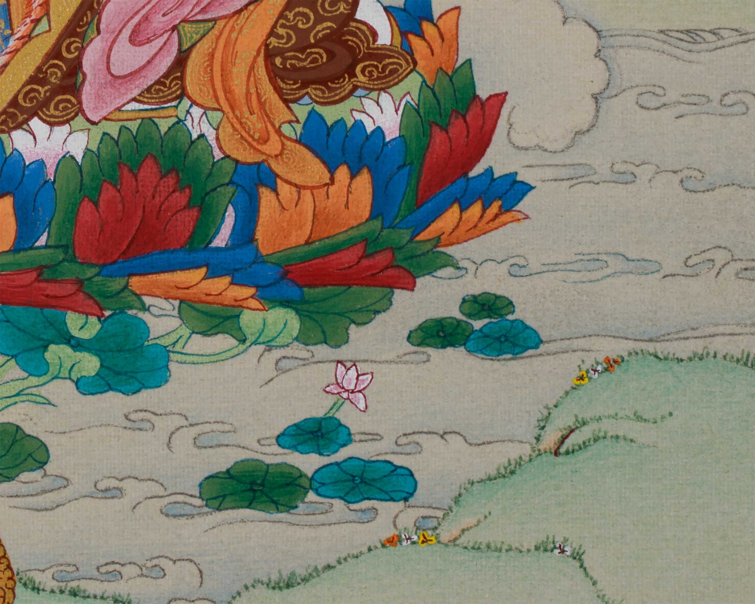 Himalayan Art of Guru Rinpoche | Compact Tibetan Thangka