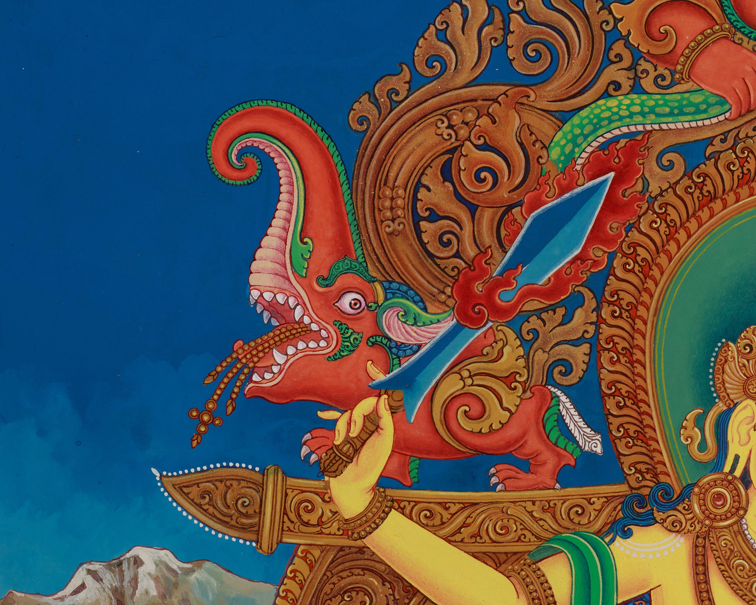 Manjushree Thangka Canvas Print | Bodhisattva of Wisdom and Knowledge