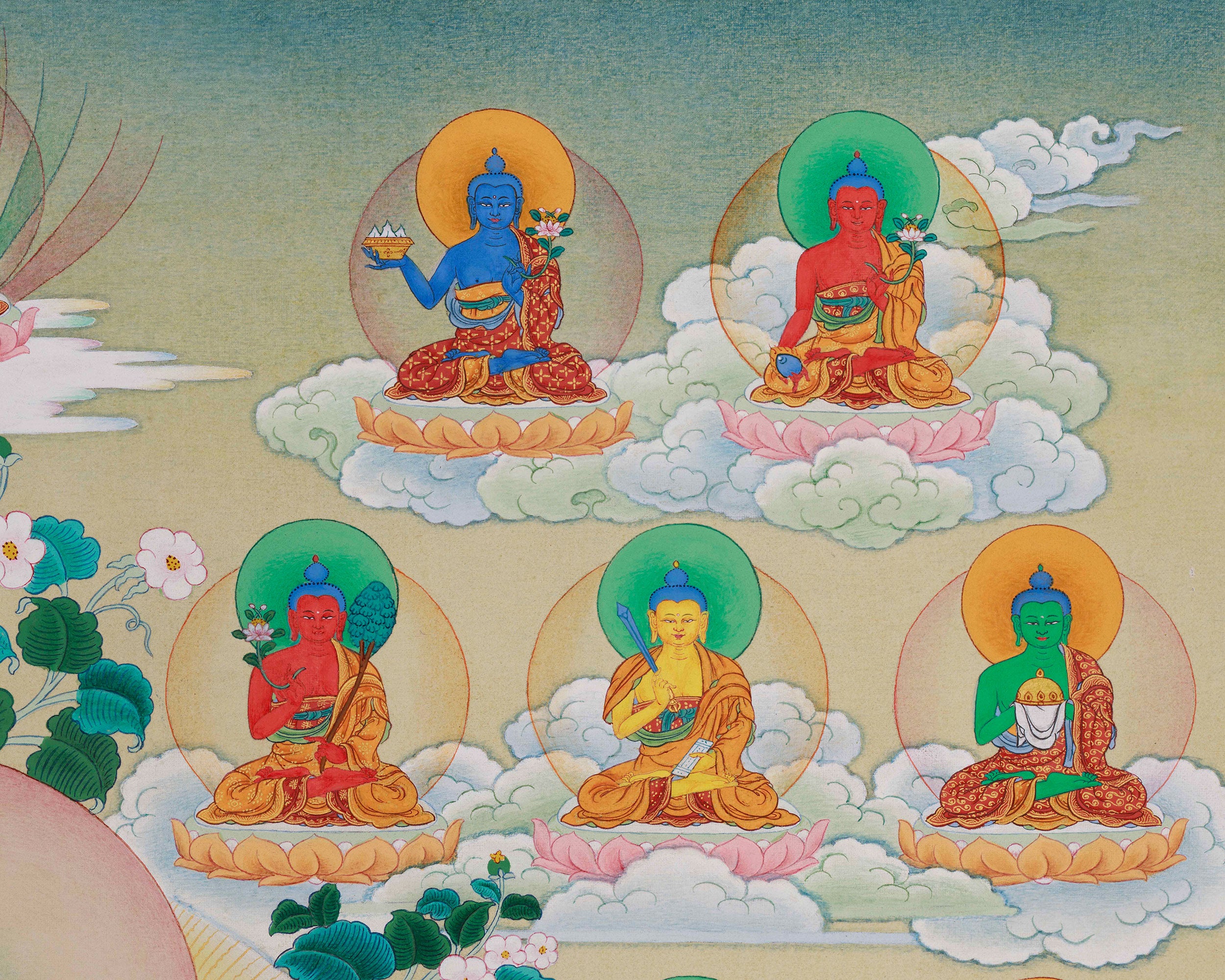 Traditional Thangka of 35 Buddhas | Spiritual Transformation and Practice