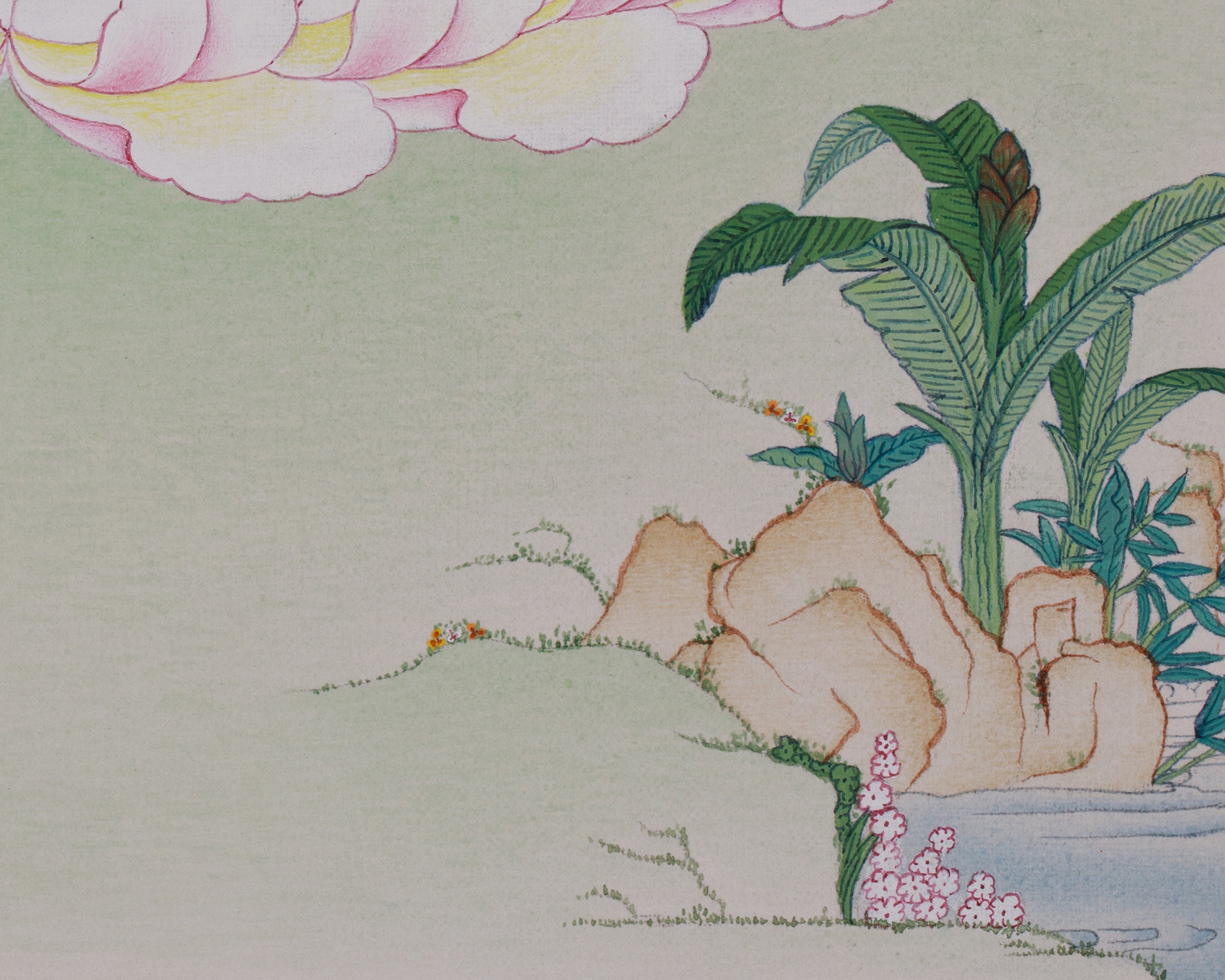 Small Tibetan White Tara Thangka | Traditional Karma Gardi Artistry