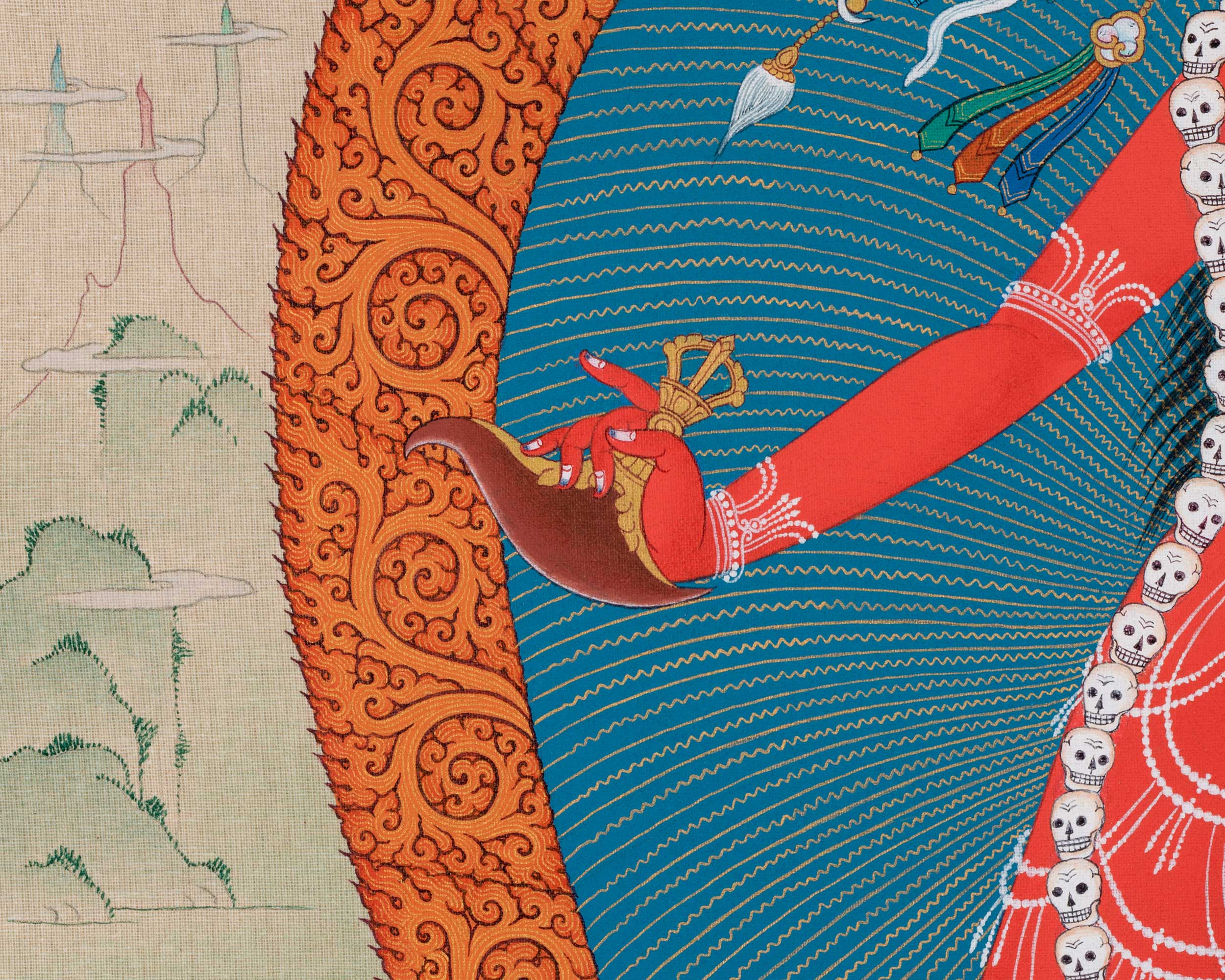 The Vajrayogini's Illuminated Path: Hand-Painted Thangka for Spiritual Awakening