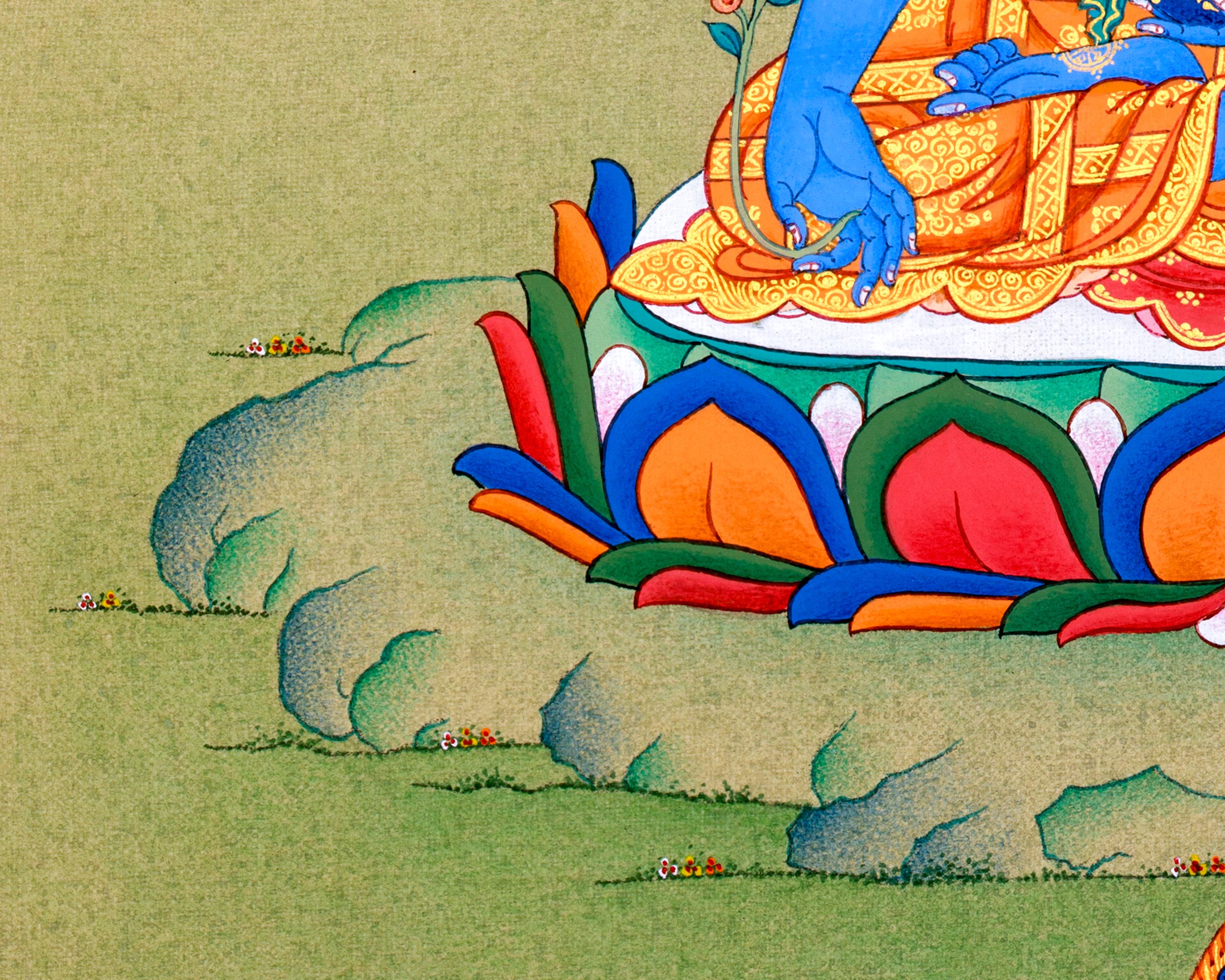 Healing Blue Medicine Buddha Thangka