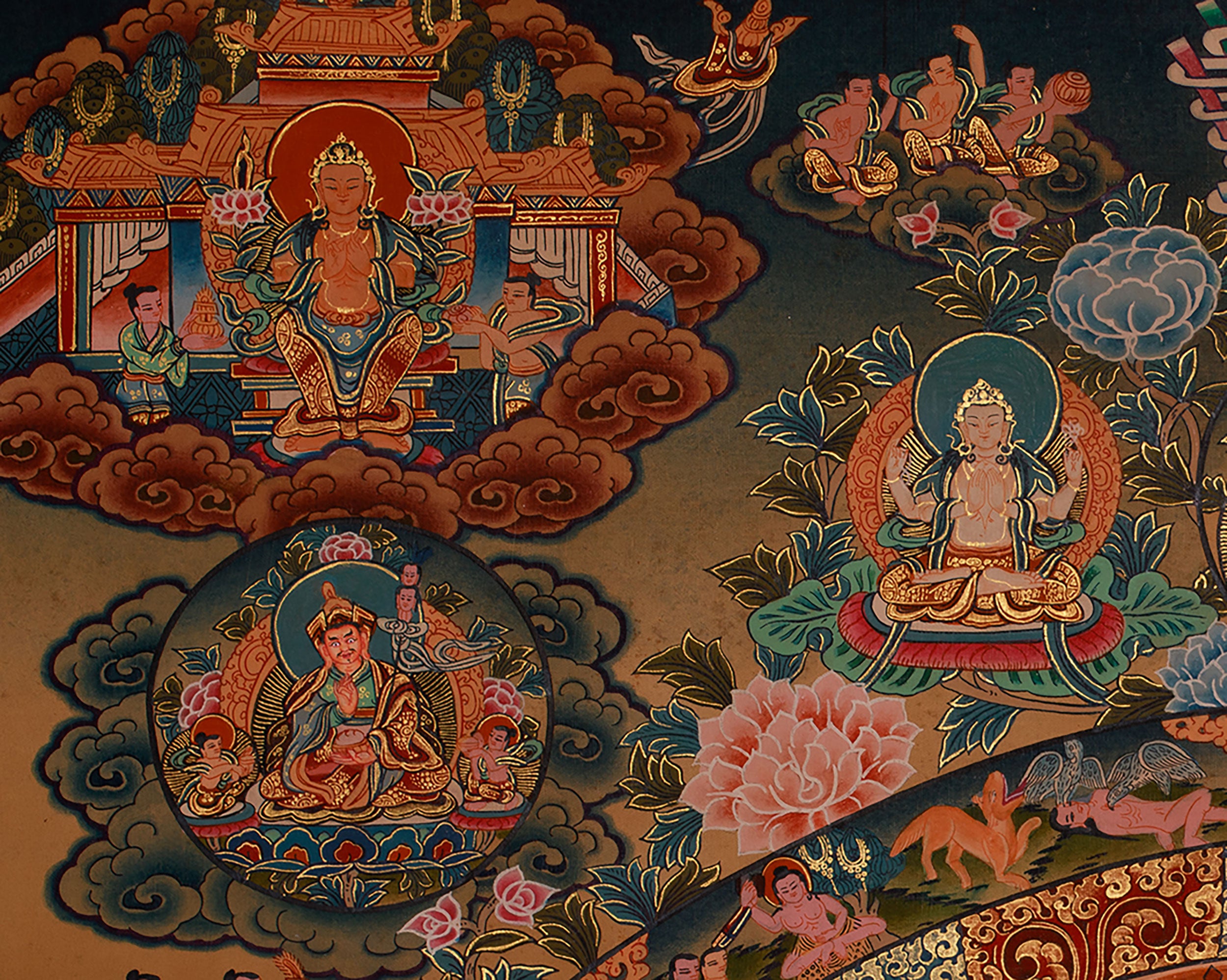 1000 Armed Chenrezig Mandala Thangka | Compassionate Protector and Divine Blessings