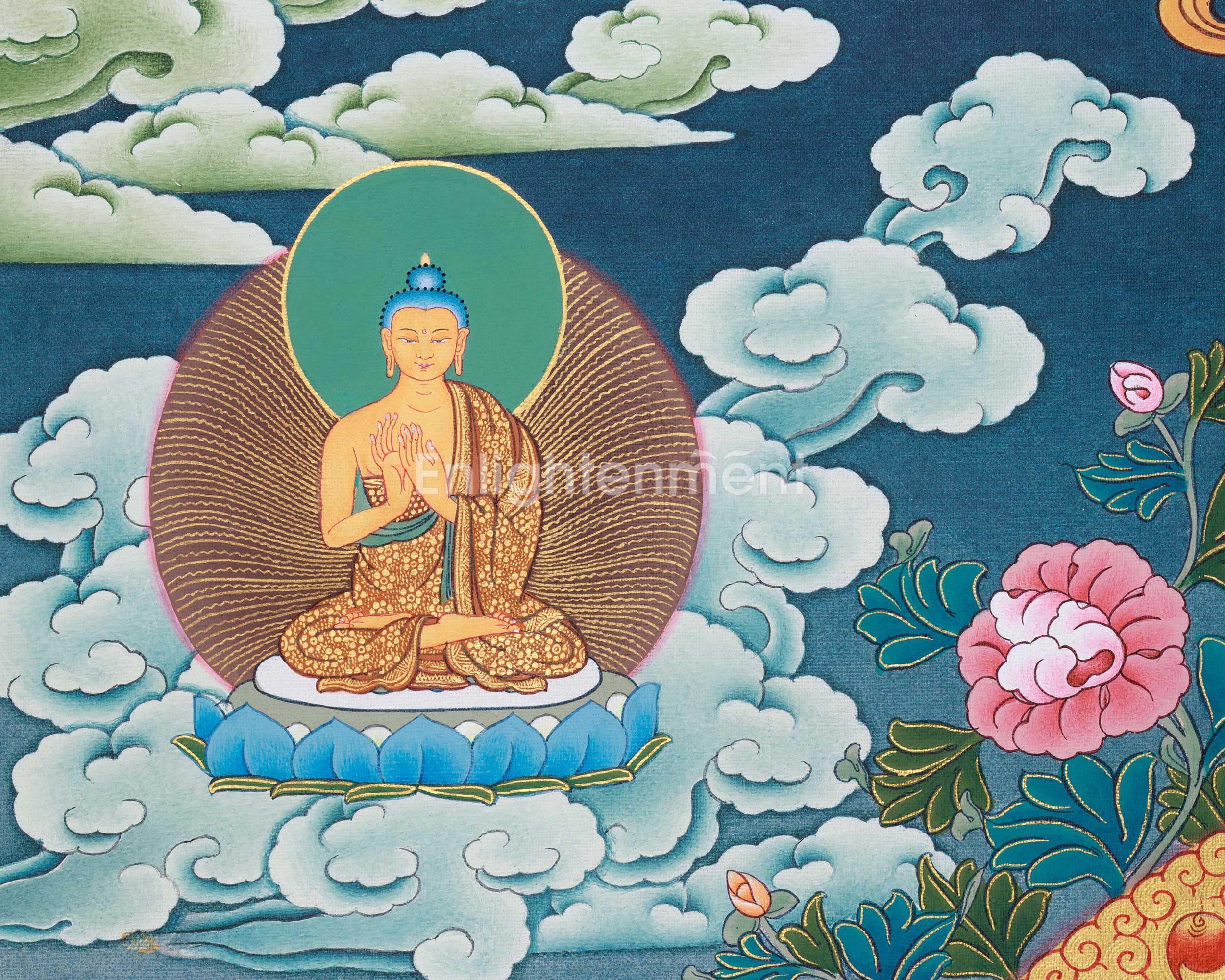 Gautam Buddha Acrylic Painting Art | Traditional Tibetan Buddhist Thangka For Meditation