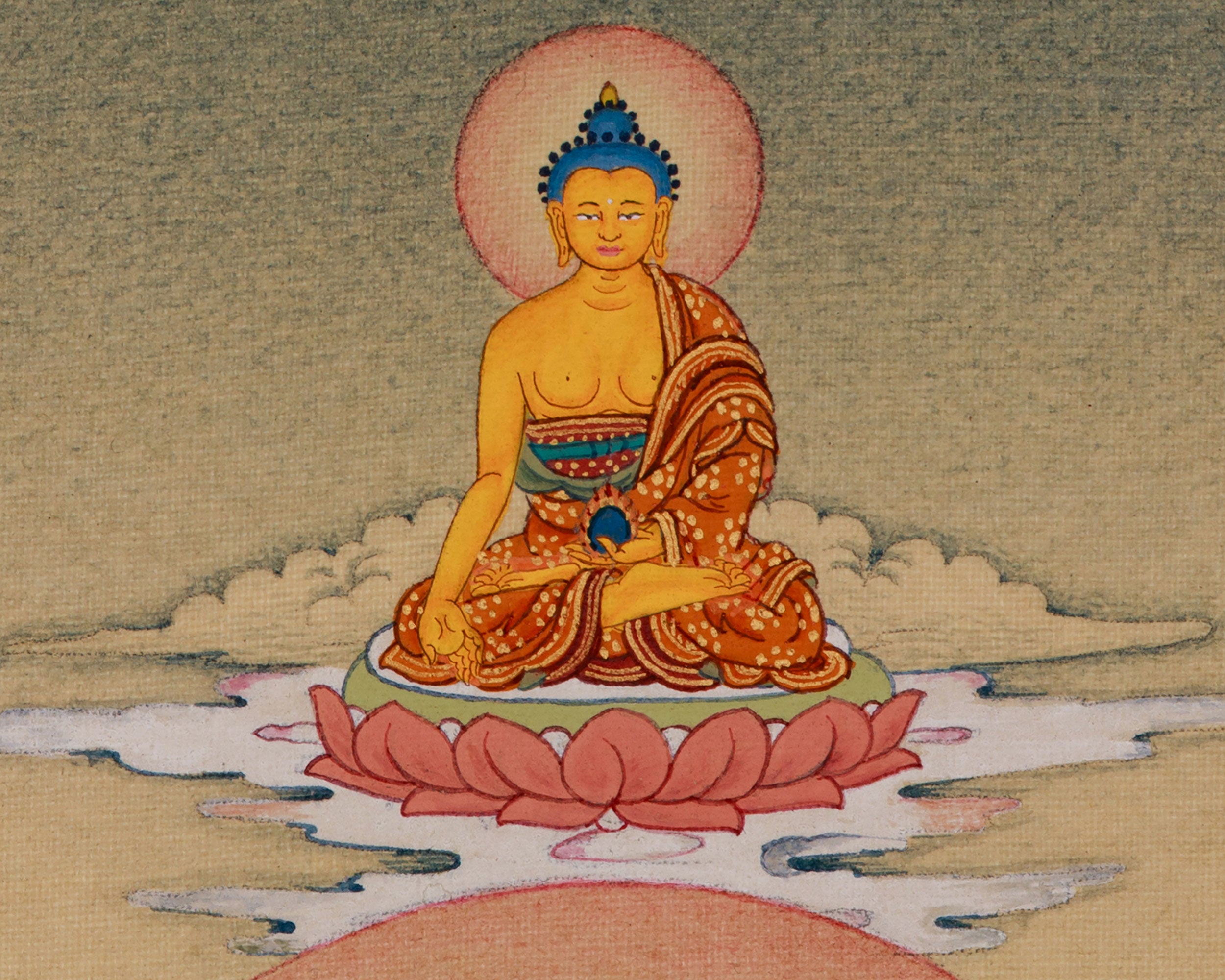 Tibetan Dzambhala with Ratnasambhava | Wealth Deity and Abundance