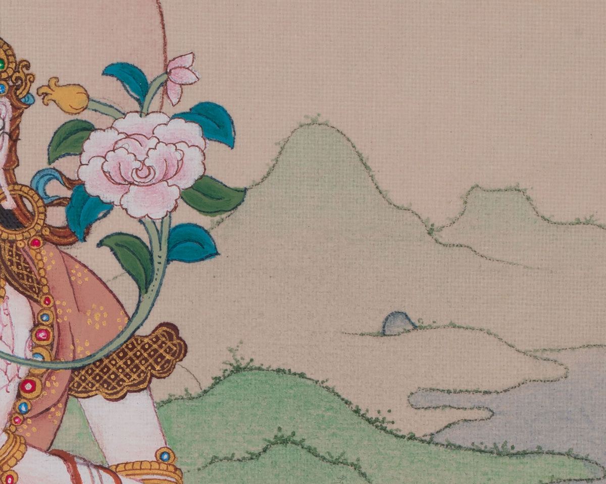 Sita Tara Thangka Painting | White Tara Goddess of Compassion