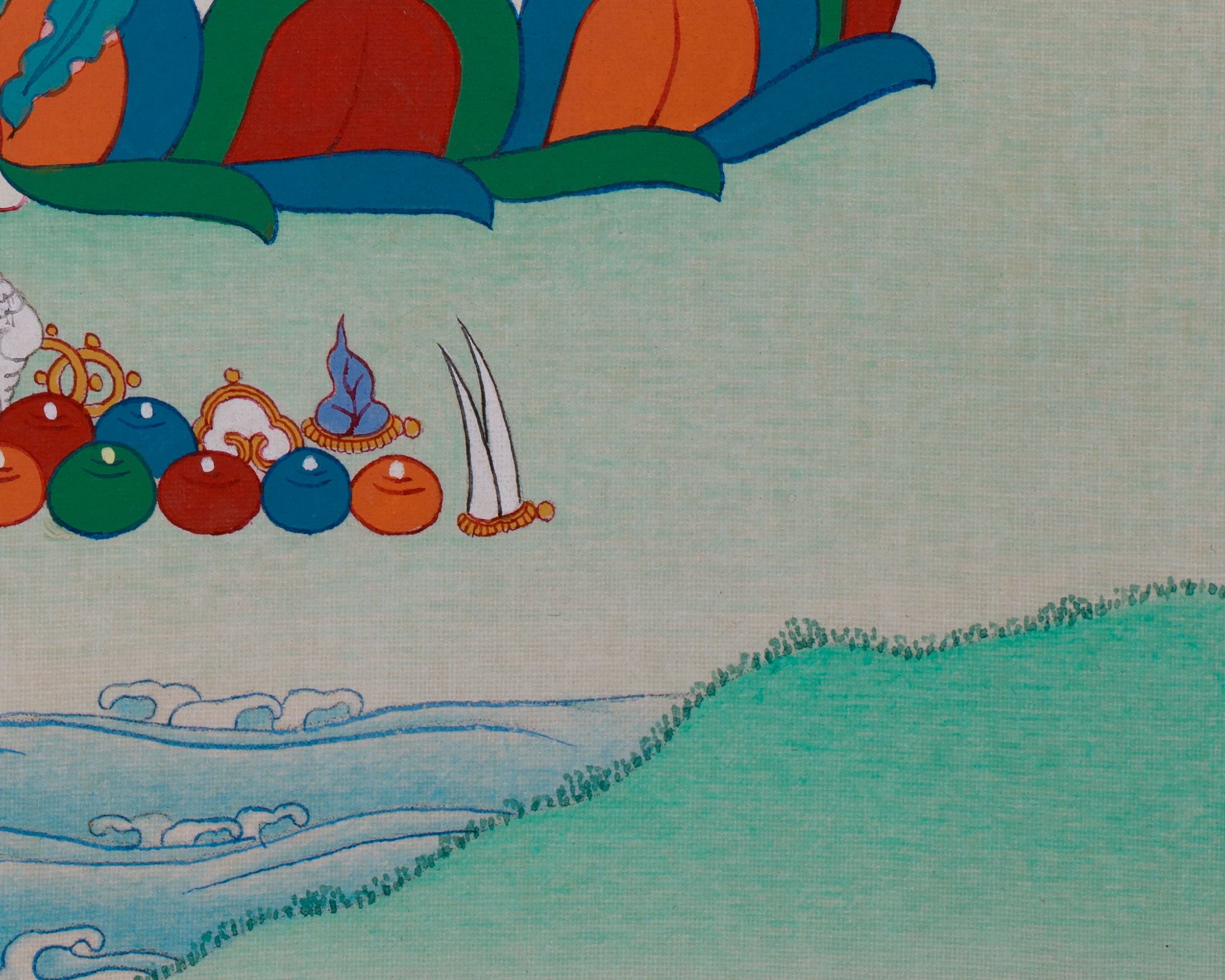 The God of Wealth, Dzambhala Thangka | Buddhist Deity of Prosperity