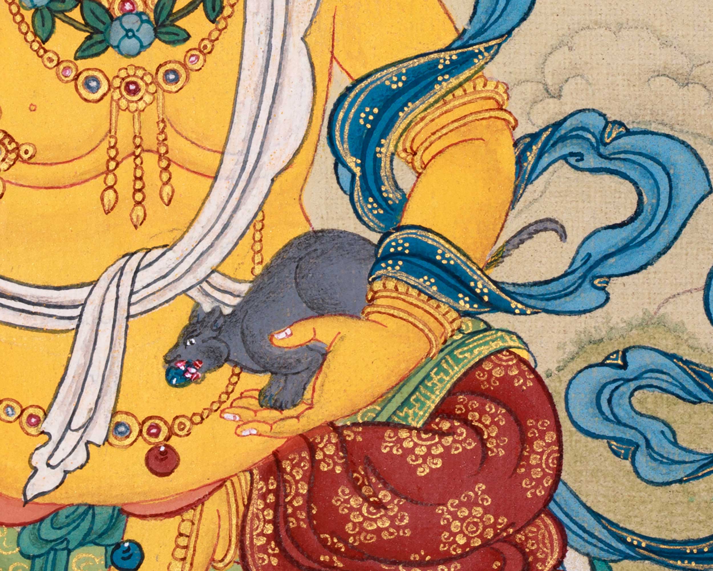 Radiant Jambala for Wealth, Thangka