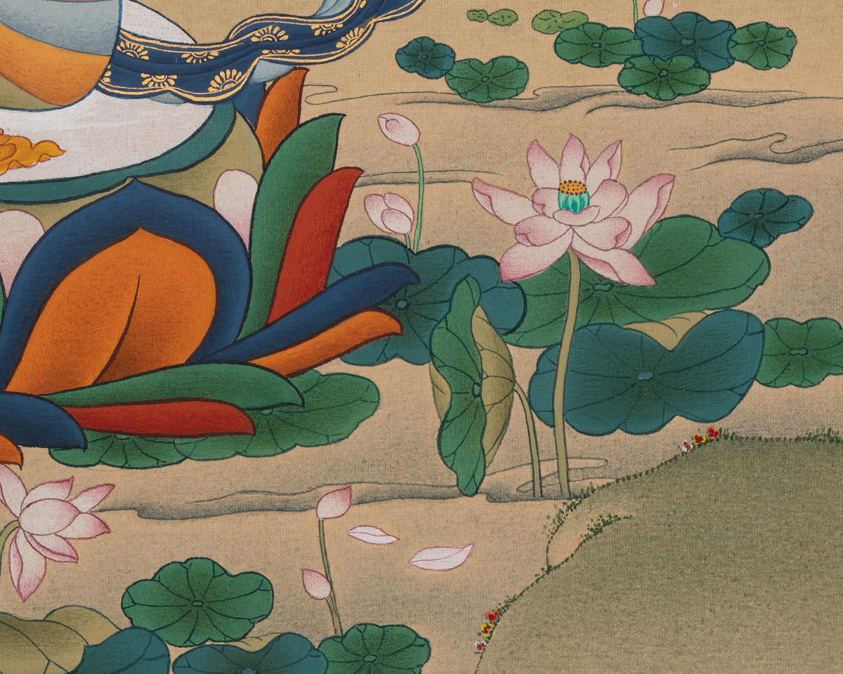 Vajrasattva Sacred Thangka | Traditional Buddhist Art of Purity and Transformation
