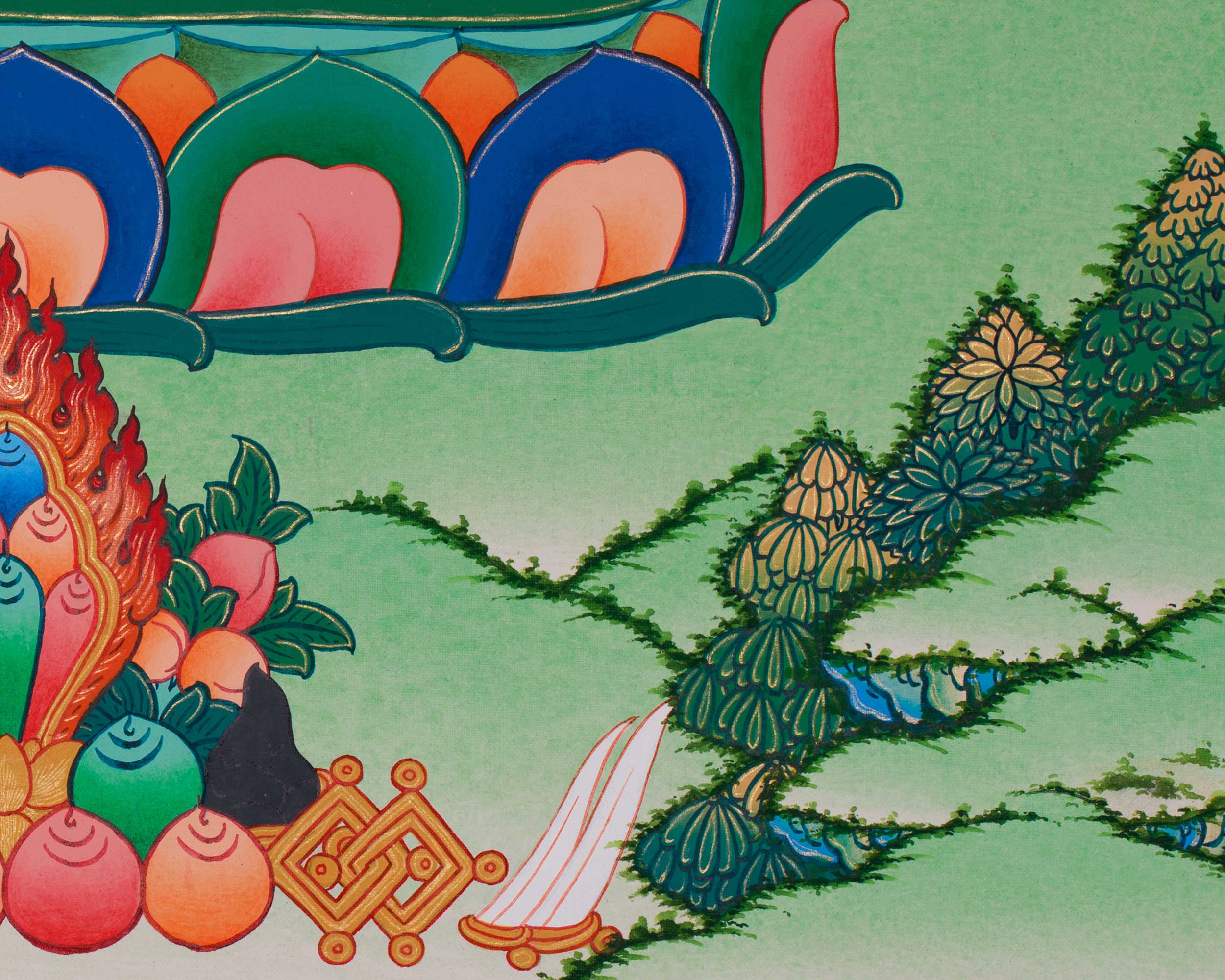 Hand-Painted Primordial Buddha Samantabhadra with Consort | Traditional Artwork