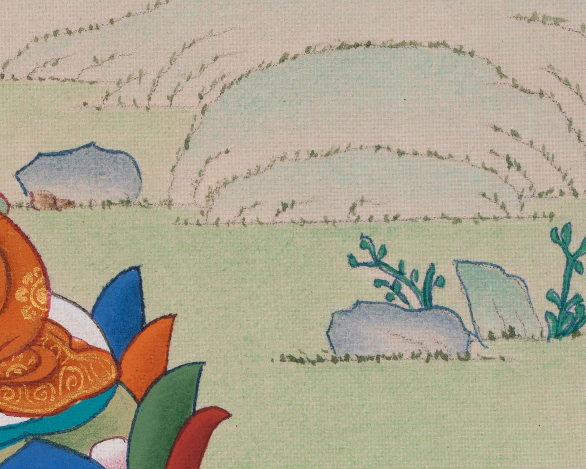 Ratnasambhava Buddha Thangka | The Buddha of Generosity and Equality