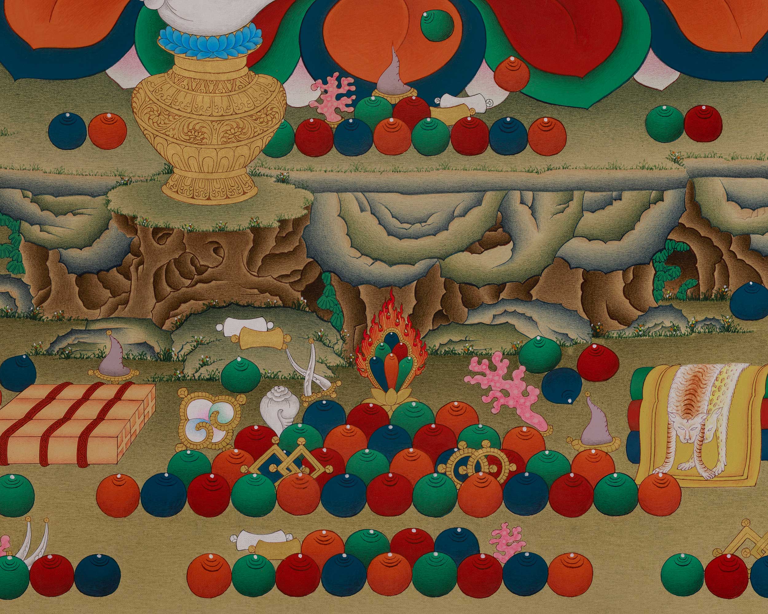 Dzambhala Prosperity Meditation Artwork | Wealth Deity Thangka
