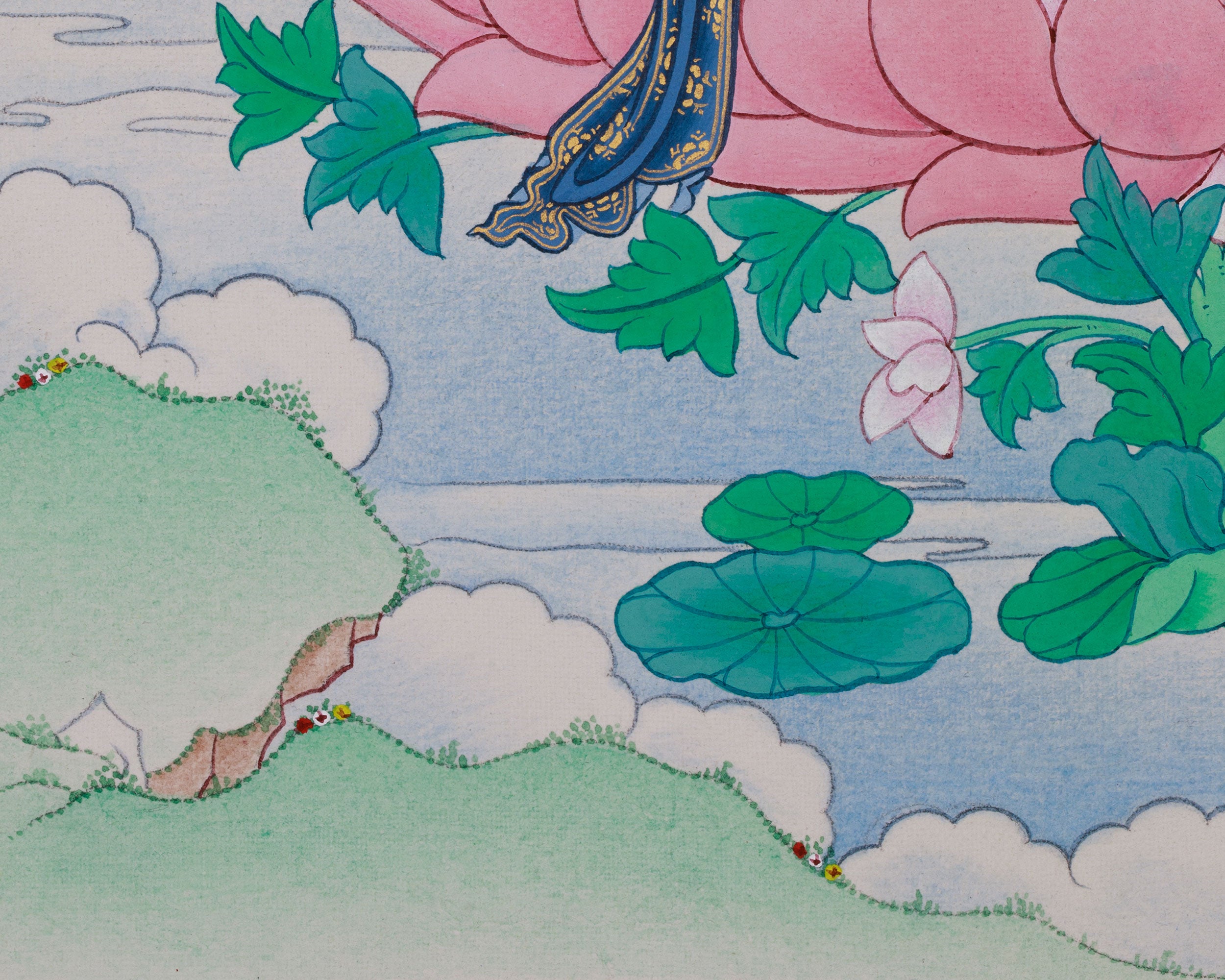 Seven Eyes White Tara Thangka | Sacred Buddhist Art for Longevity and Healing