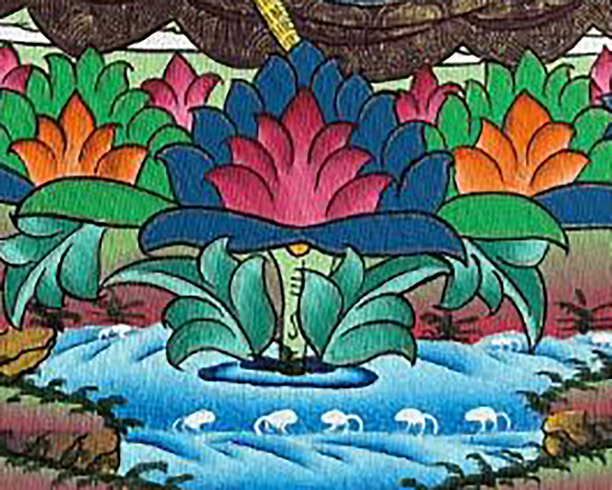 Original Hand-Painted Guru Rinpoche Thangka Painting | Fine Quality Sacred Art |