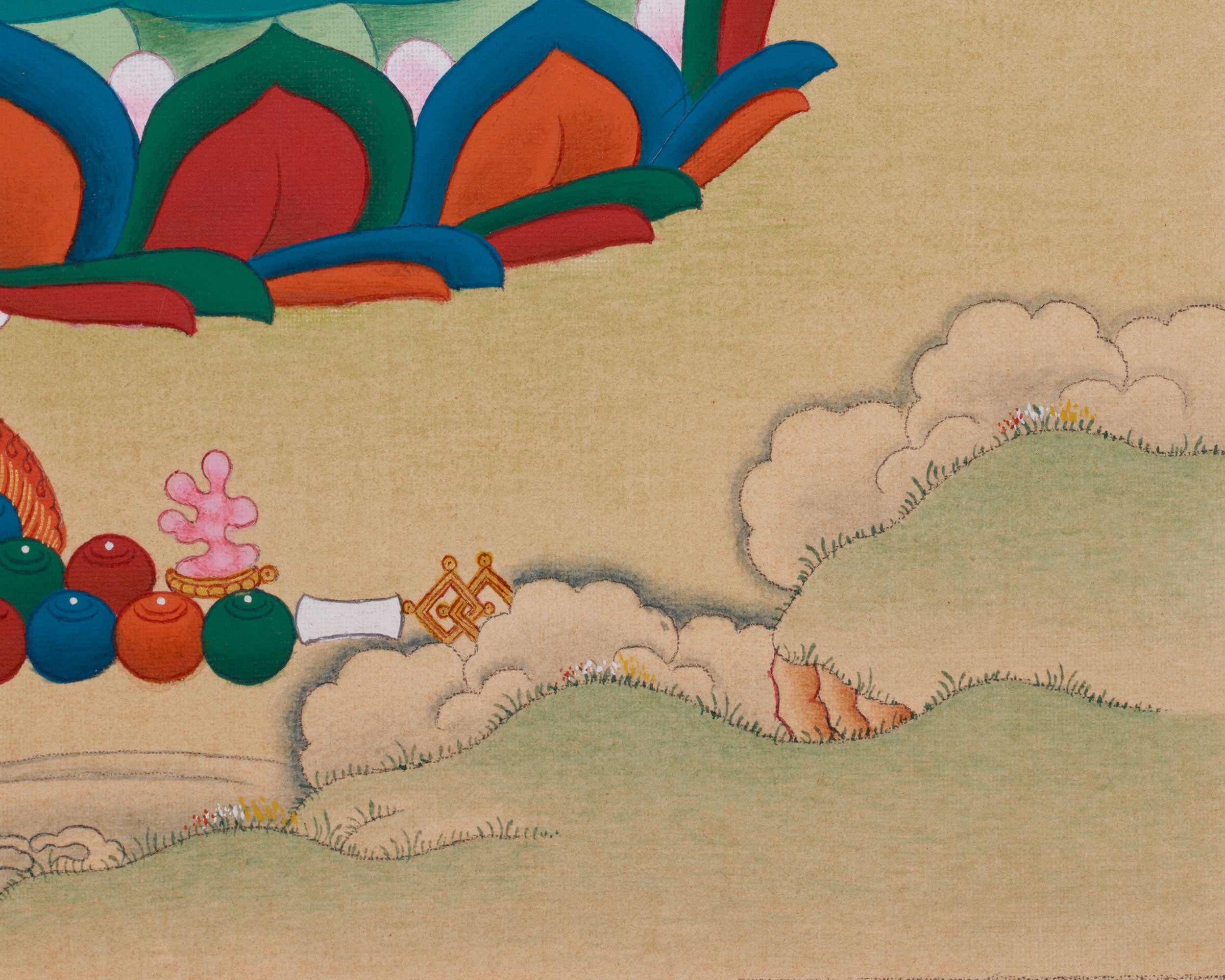 Blue Healing Buddha Thangka | The Medicine Buddha Artwork