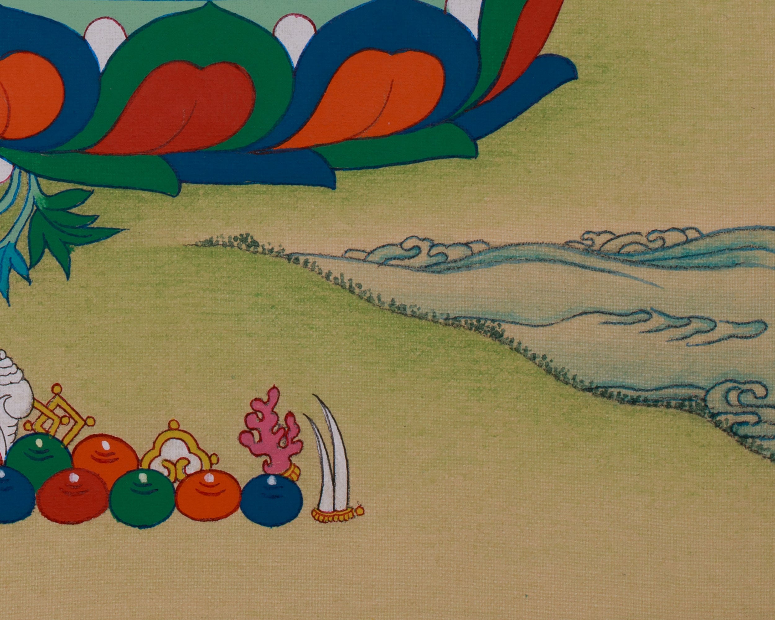 Green Tara Deity Art | Goddess of Compassion, Healing, and Protection | In BROCADE