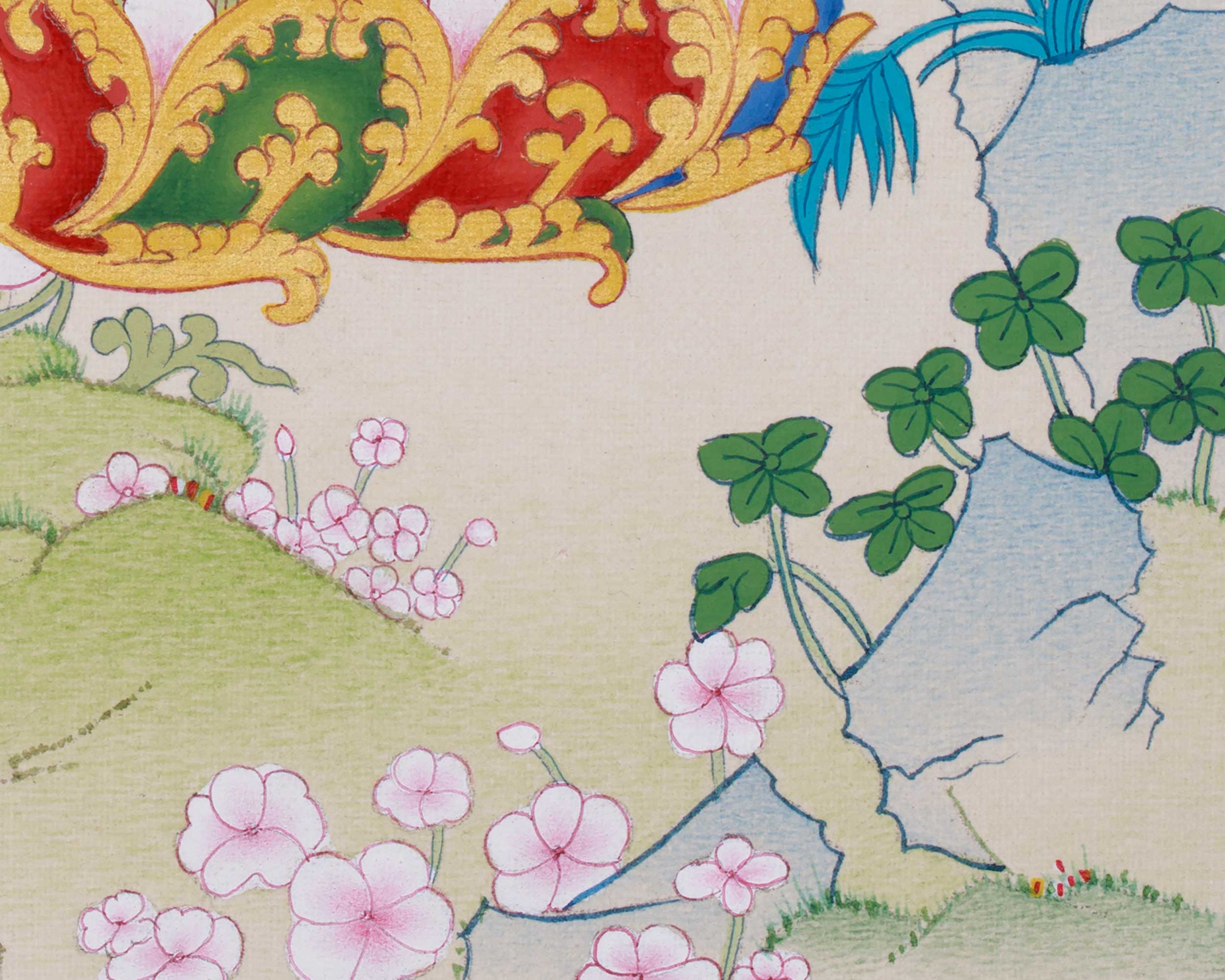 Hand-Painted Buddhist Goddess Green Tara Painting | Compassionate Protector