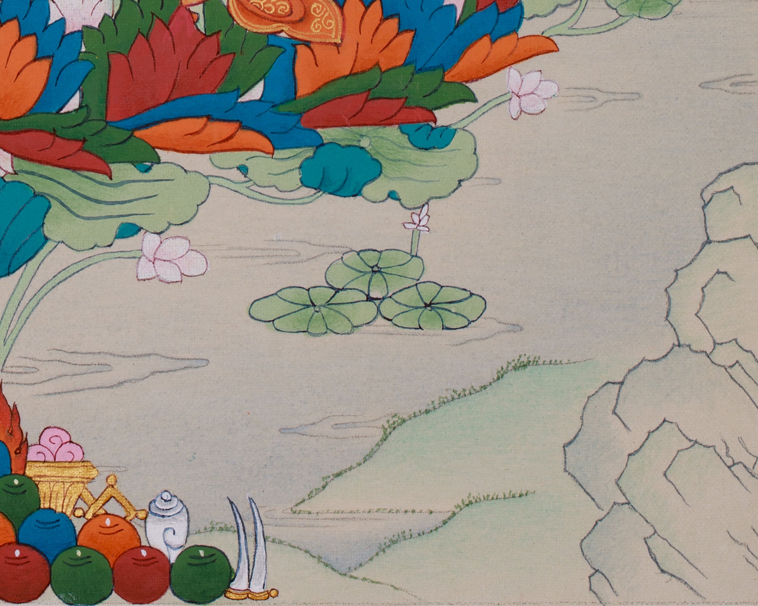 12-Inch Guru Padmasambhava Painting | Protector of Dharma & Healer