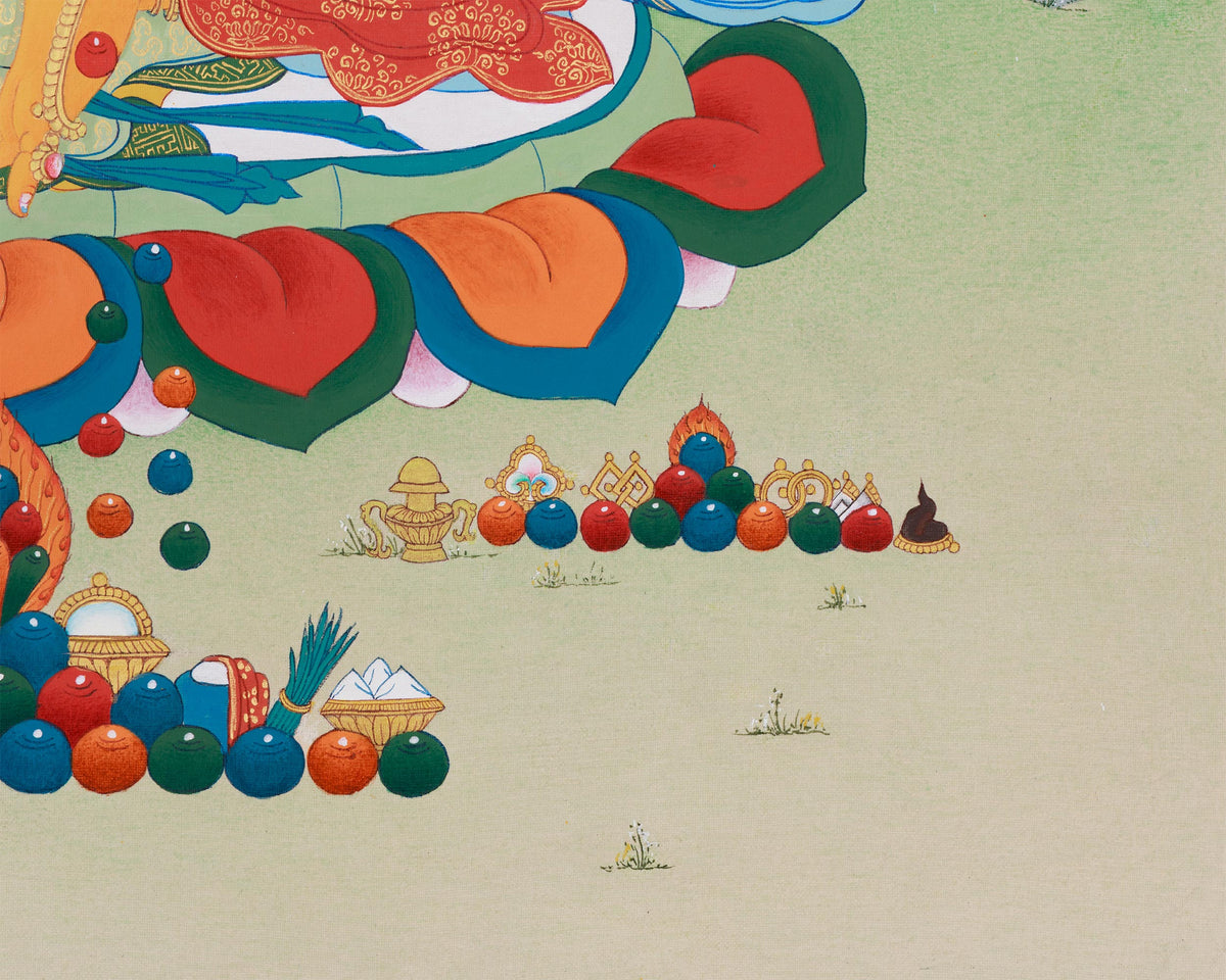 Hand-Painted Tibetan Wealth Deity, Dzambhala | Protector of Prosperity and Abundance