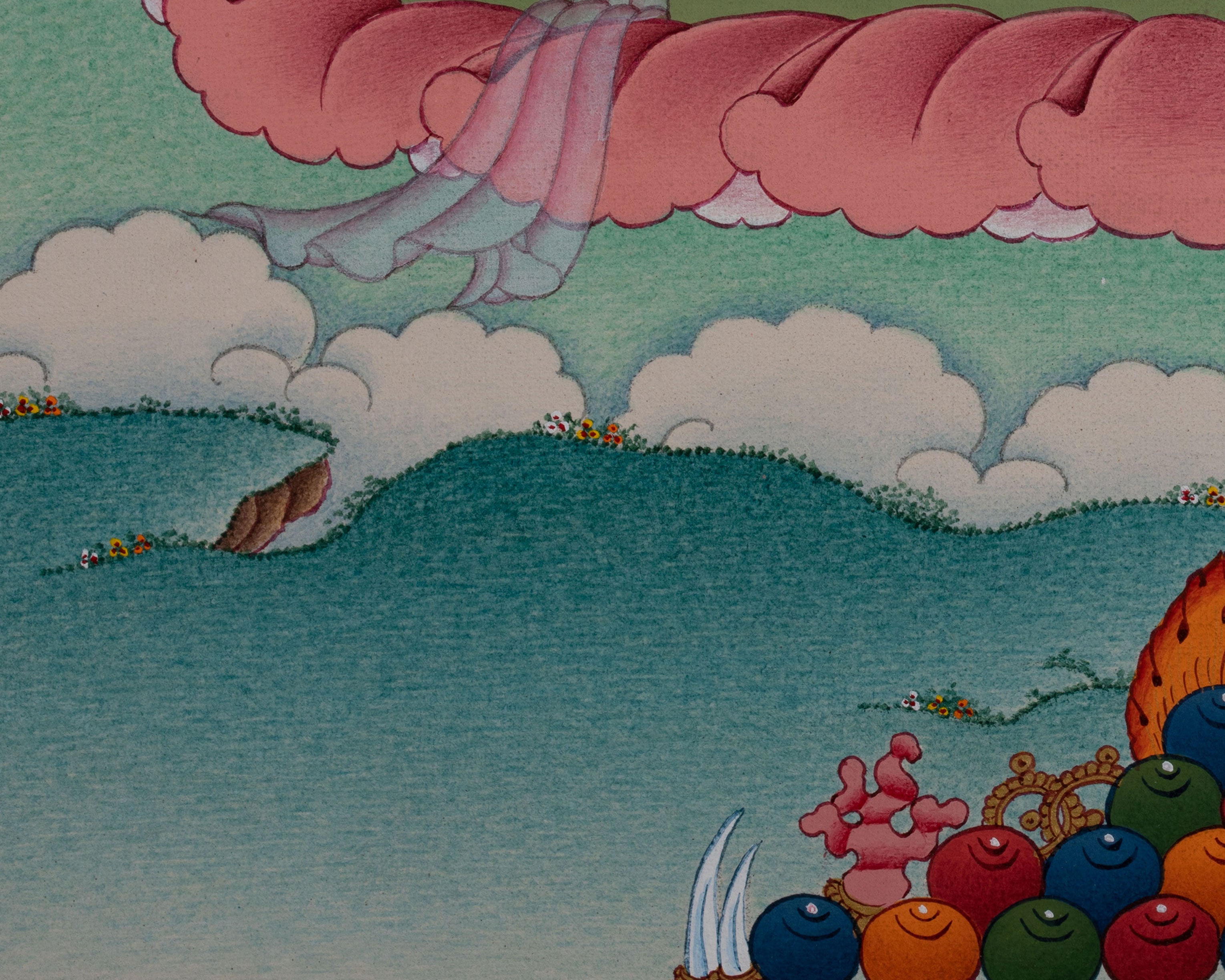 Deity of Blissful Wisdom, Sukha Siddhi Thangka | Traditional Karma Gadri Style