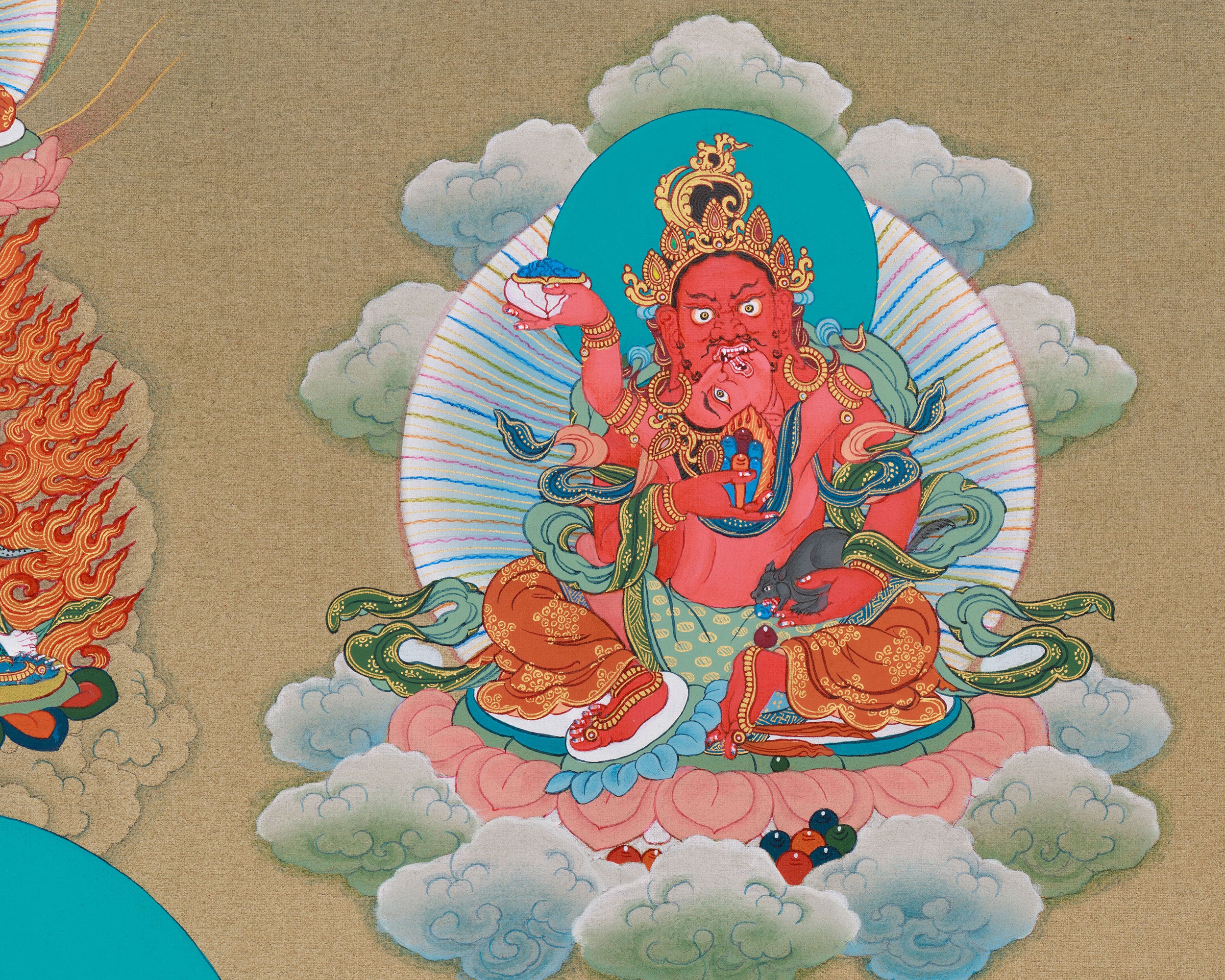 Namtoshe with Five Jambhalas | Buddhist Wealth Deities