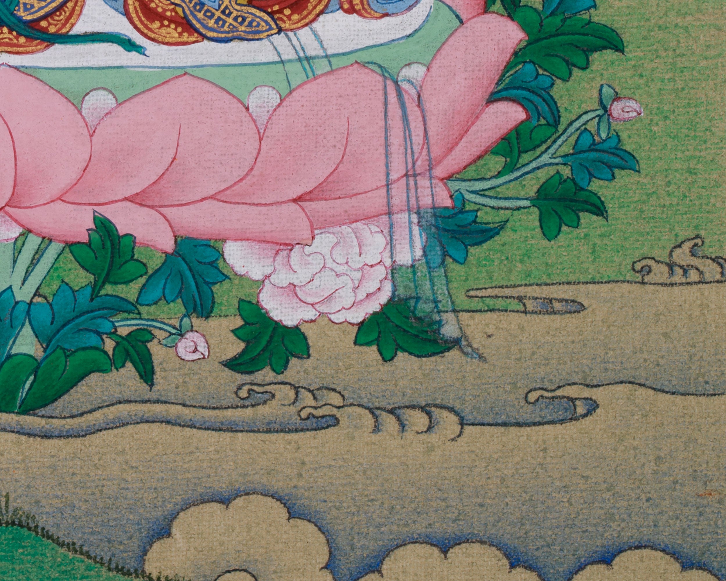 9 Inch Manjushri Thangka | The Wisdom Bodhisattva Painting
