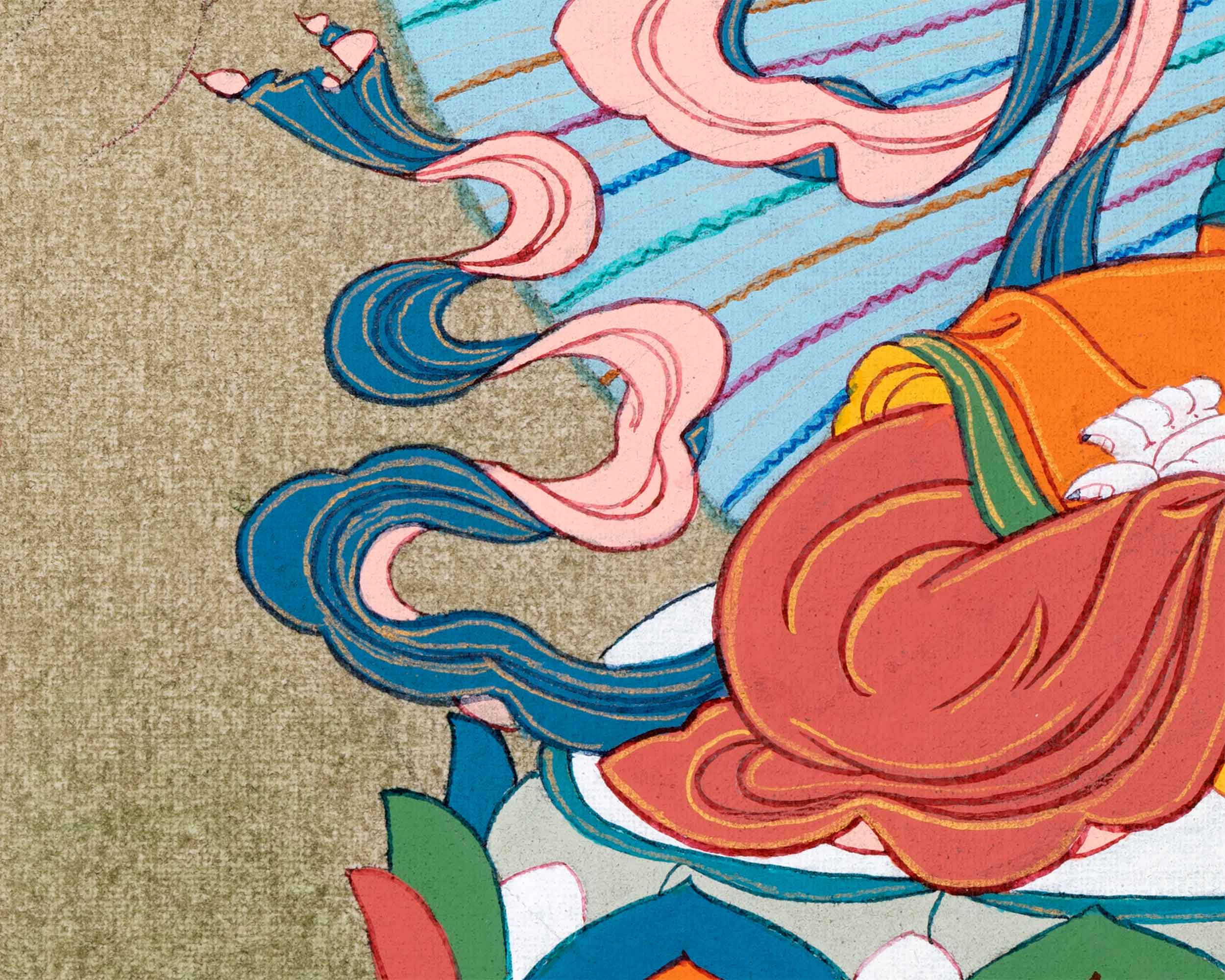 Vajrasattva Thangka in Authentic 24K Gold | Traditional Dorsem Painting | Buddhist Thangka Art