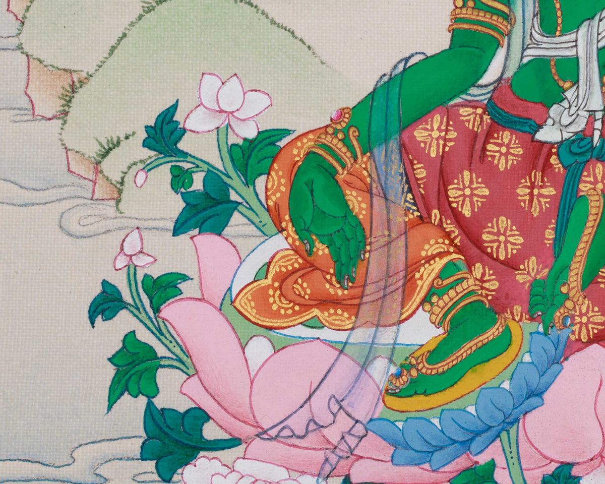 Original Goddess Shyama Tara Thangka | Green Tara, Mother of Liberation