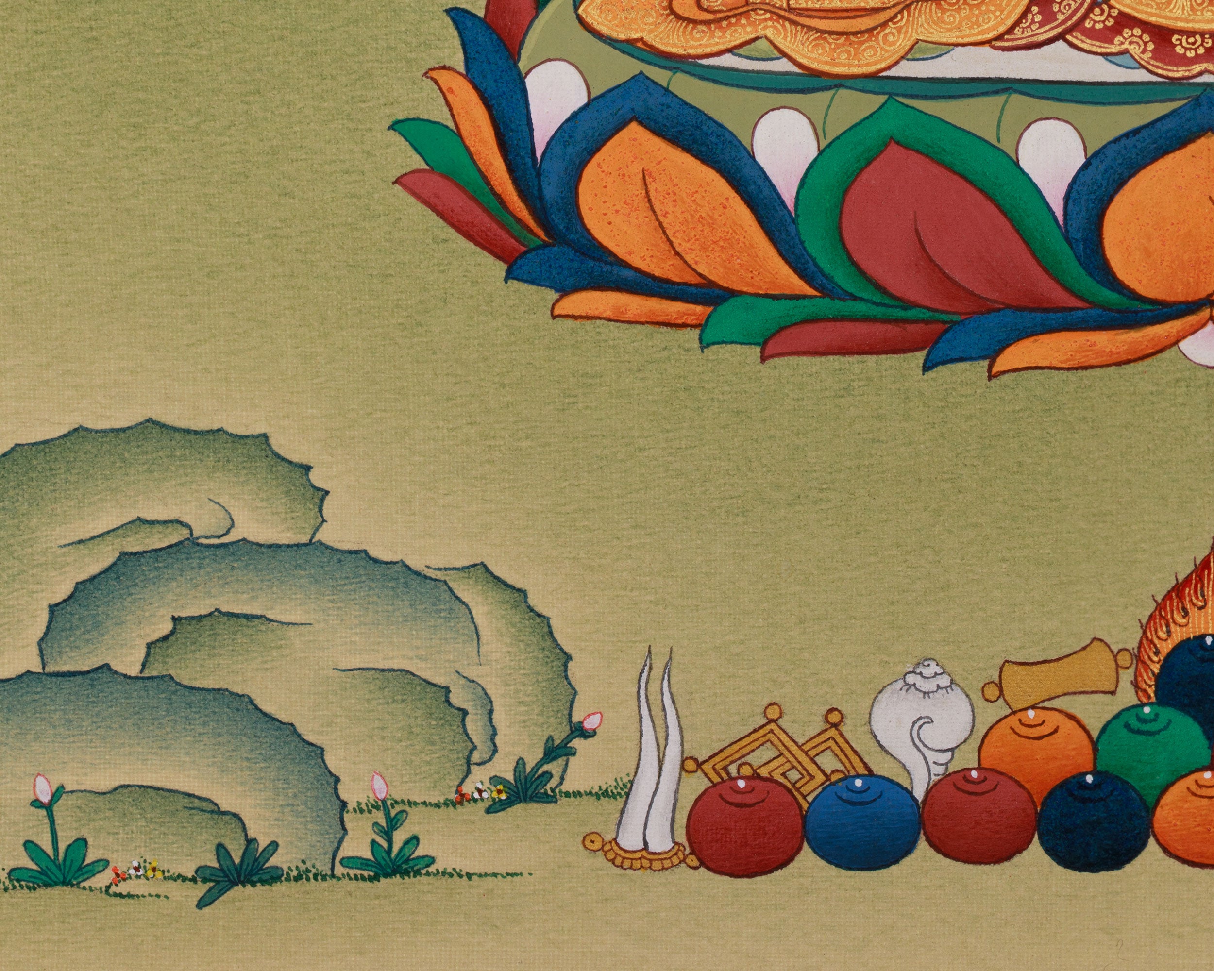 Hand-Painted Sacred Amida Buddha | Compassion & Enlightenment