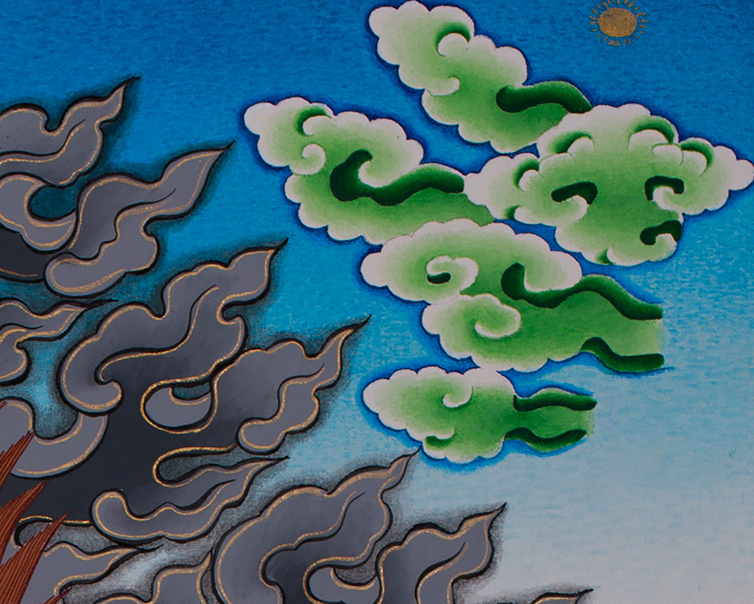 Hand-Painted Goddess Palden Lhamo Thangka | Wrathful Dharma Protector Deity