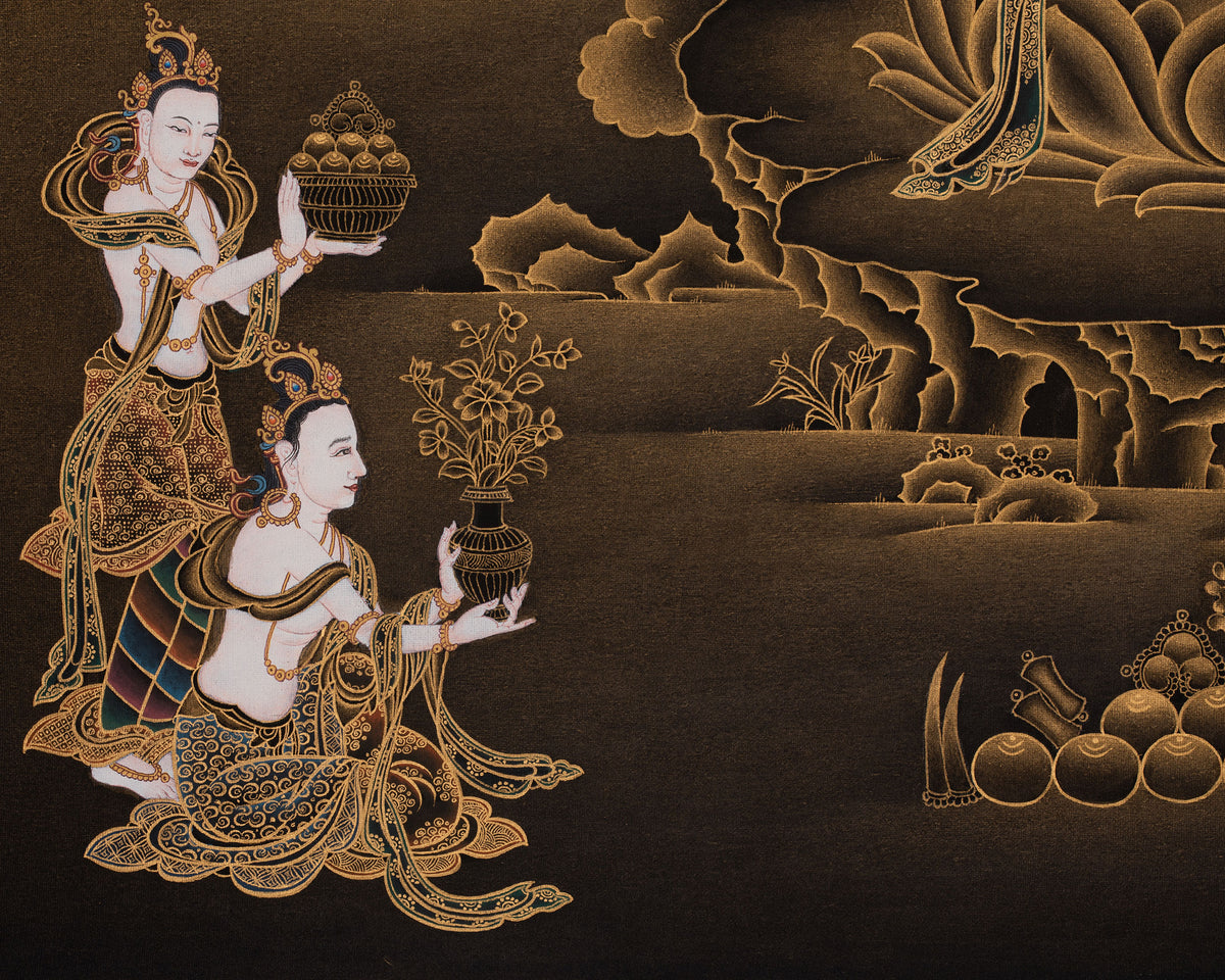 White Tara Peaceful Thangka | Buddhist Art of Compassion and Longevity