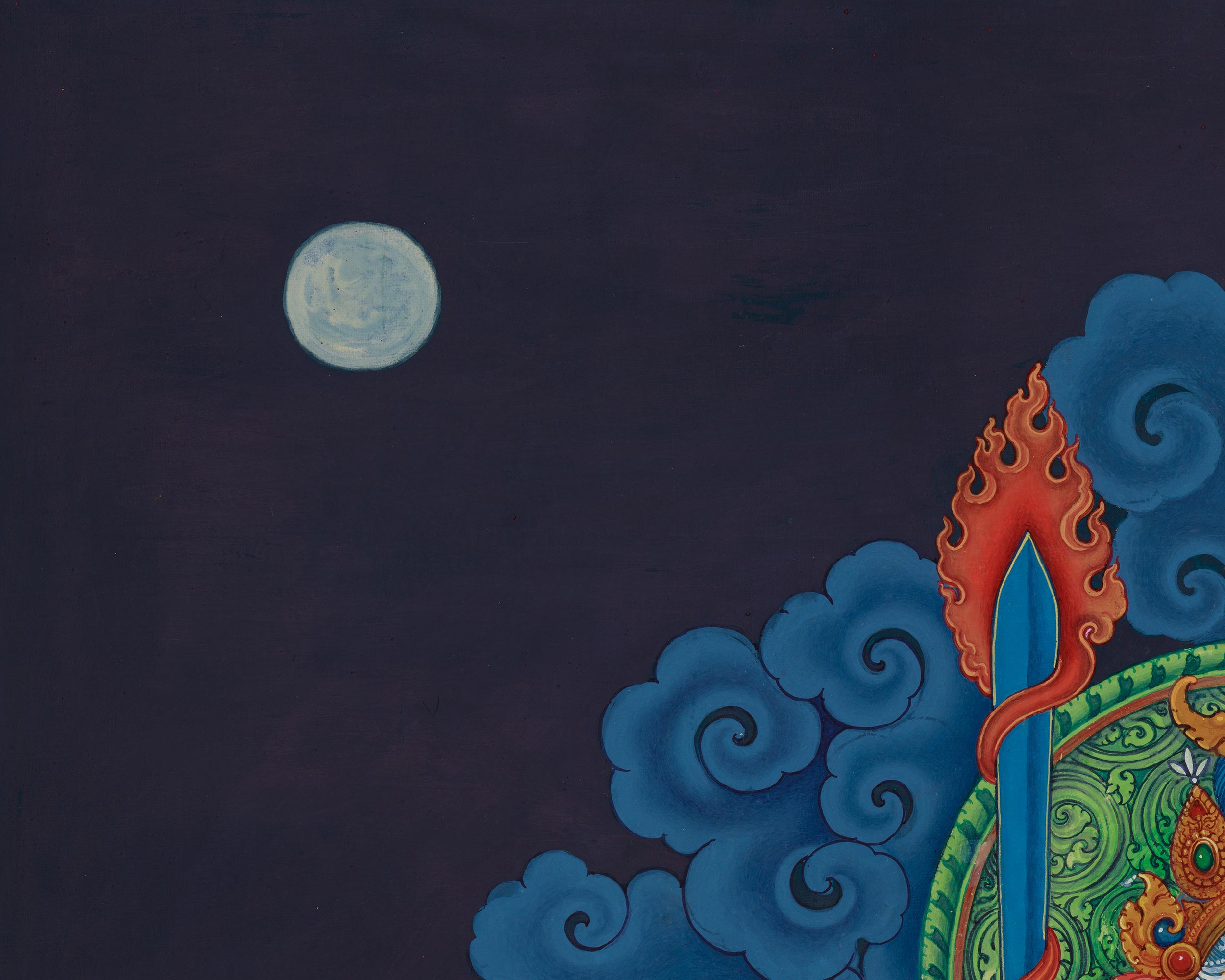 Canvas Print of Manjushri Bodhisattva | Sacred Wisdom Deity Art