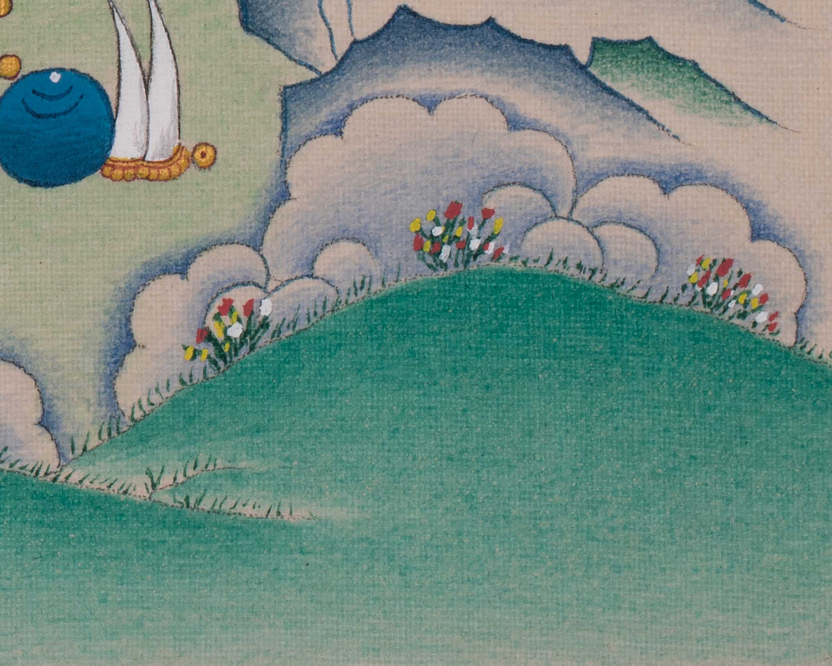 Manjushri Buddhist Deity Thangka | Sacred Embodiment of Insight, Knowledge and Clarity