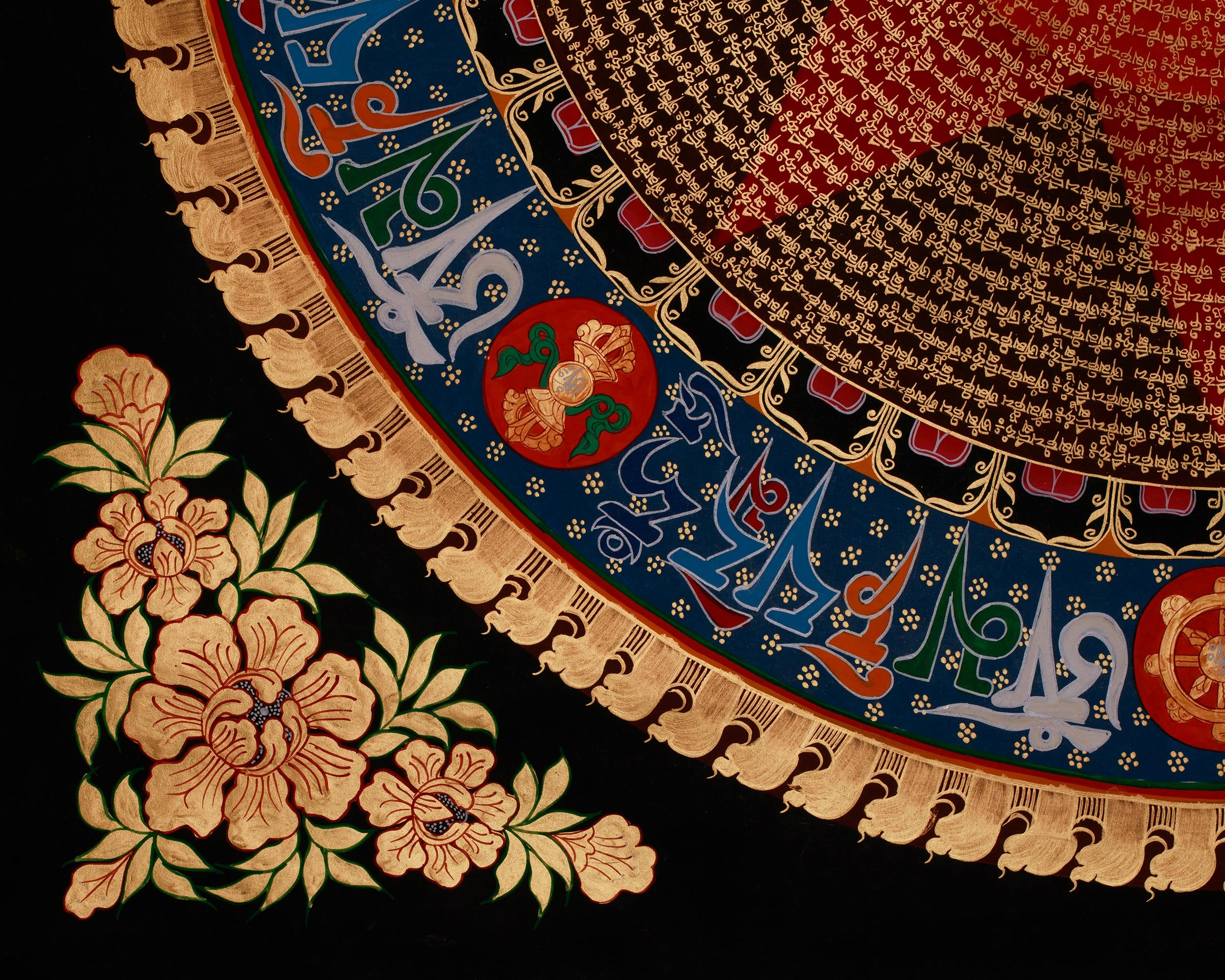 Hand-Painted Mantra Mandala Art | A Sacred Expression of Cosmic Energy