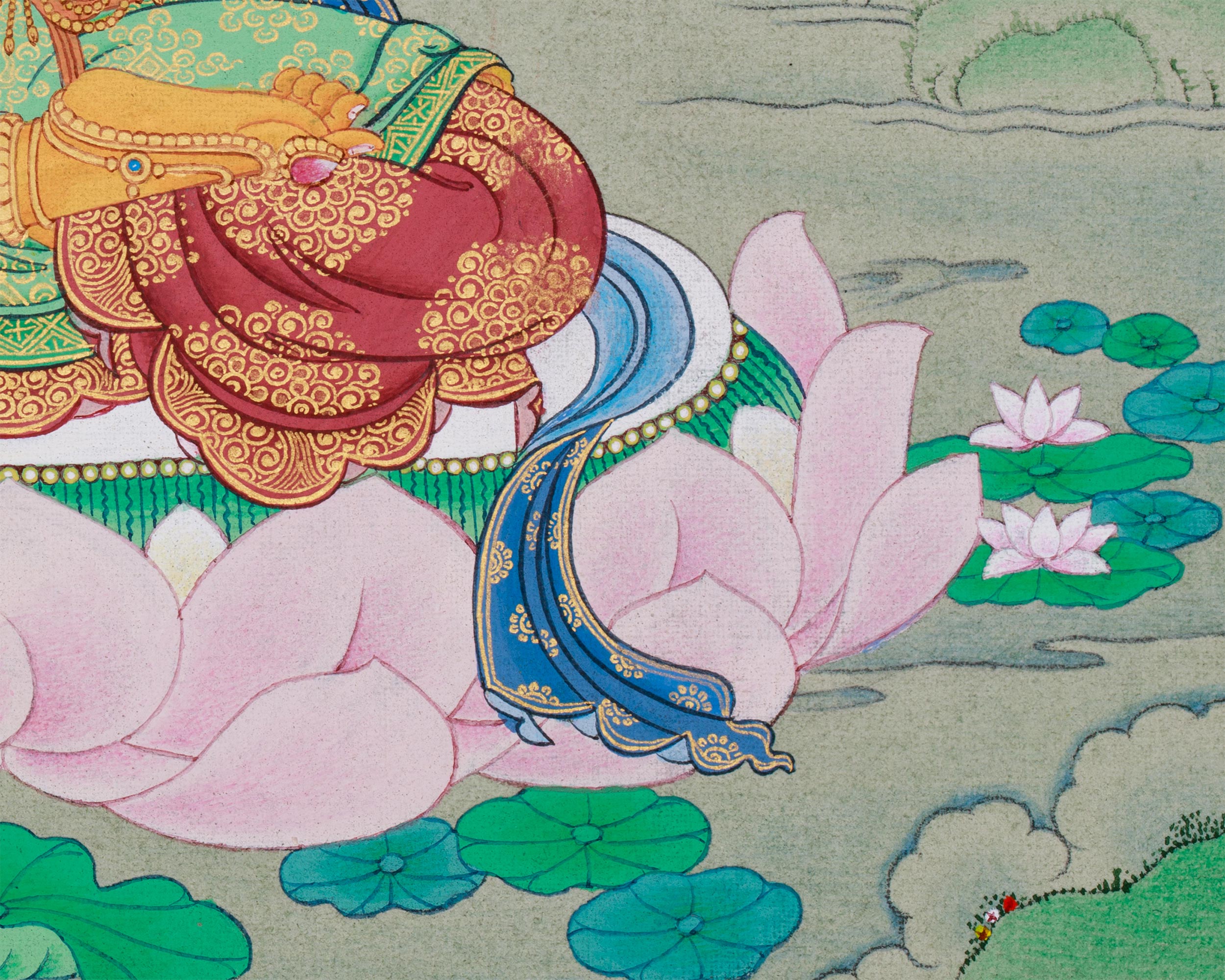 Manjushri, Wisdom Bodhisattva Thangka | Knowledge Deity